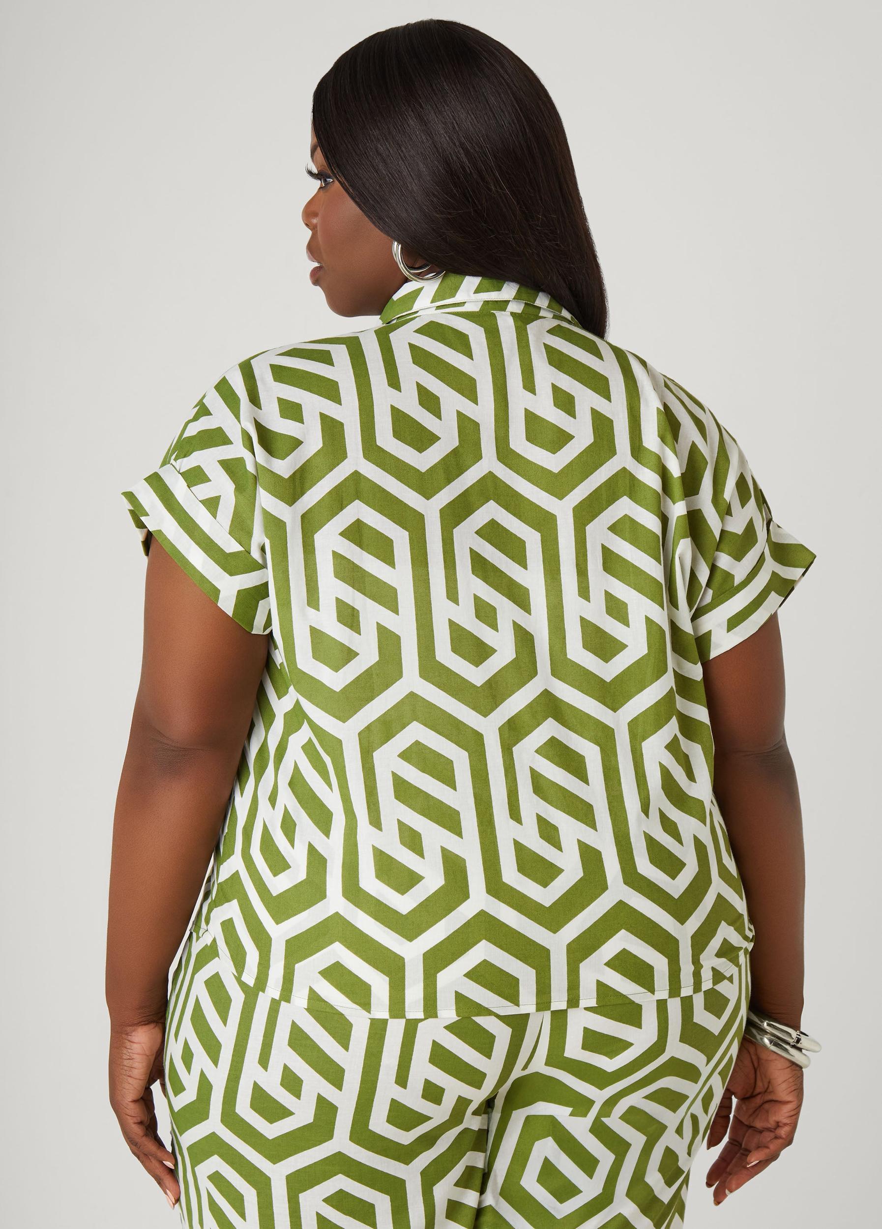 Geo Print Cotton Shirt Product Image