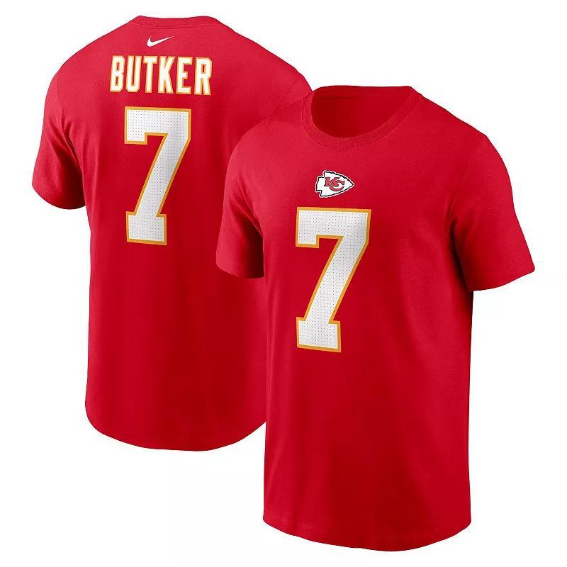 Men's Nike Harrison Butker Red Kansas City Chiefs Name & Number T-Shirt, Size: XL Product Image