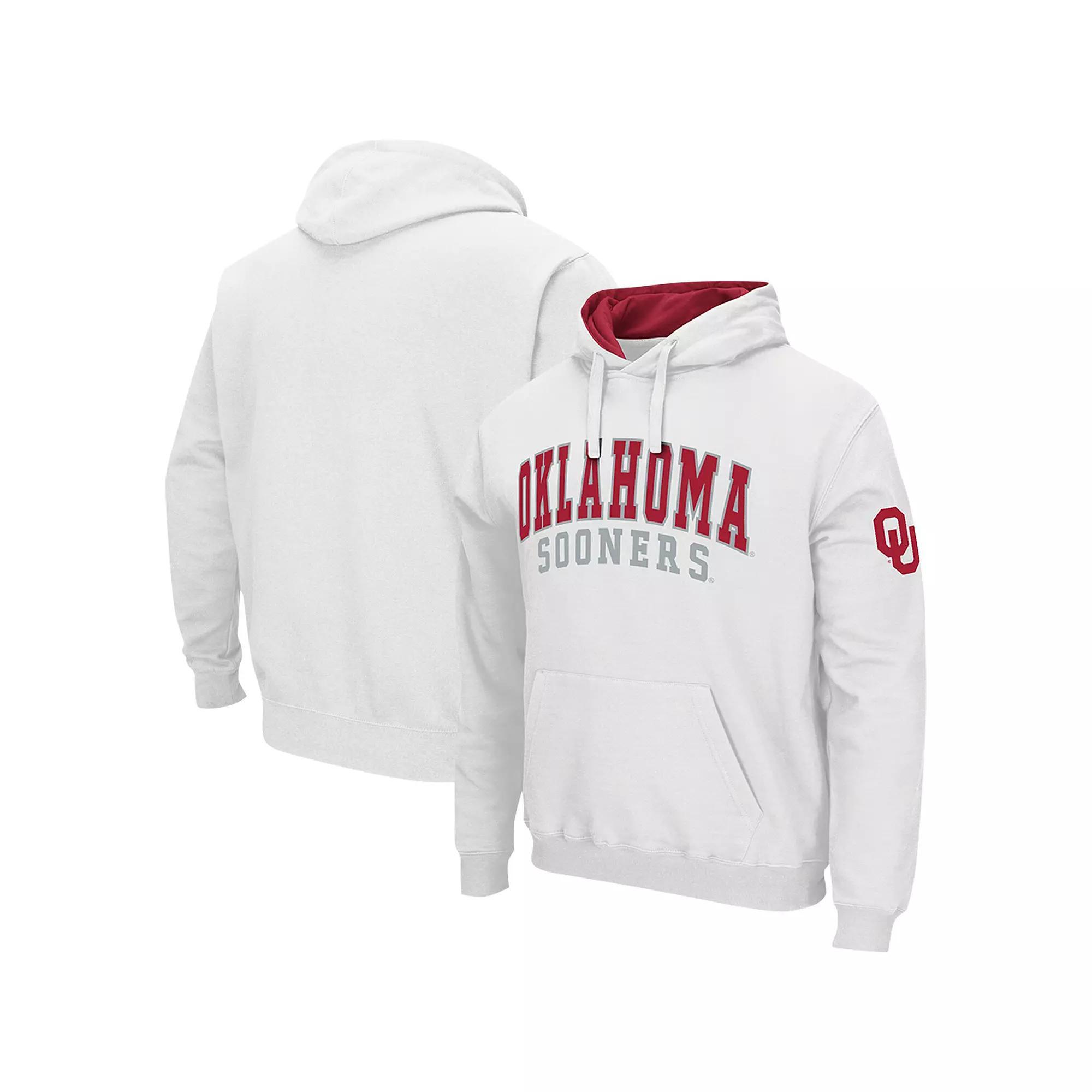Men's Colosseum White Oklahoma Sooners Double Arch Pullover Hoodie,  Product Image
