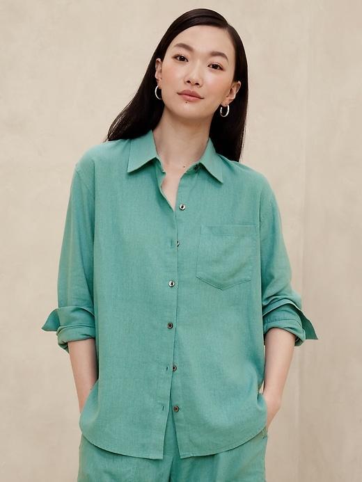 Classic Linen-Blend Shirt Product Image