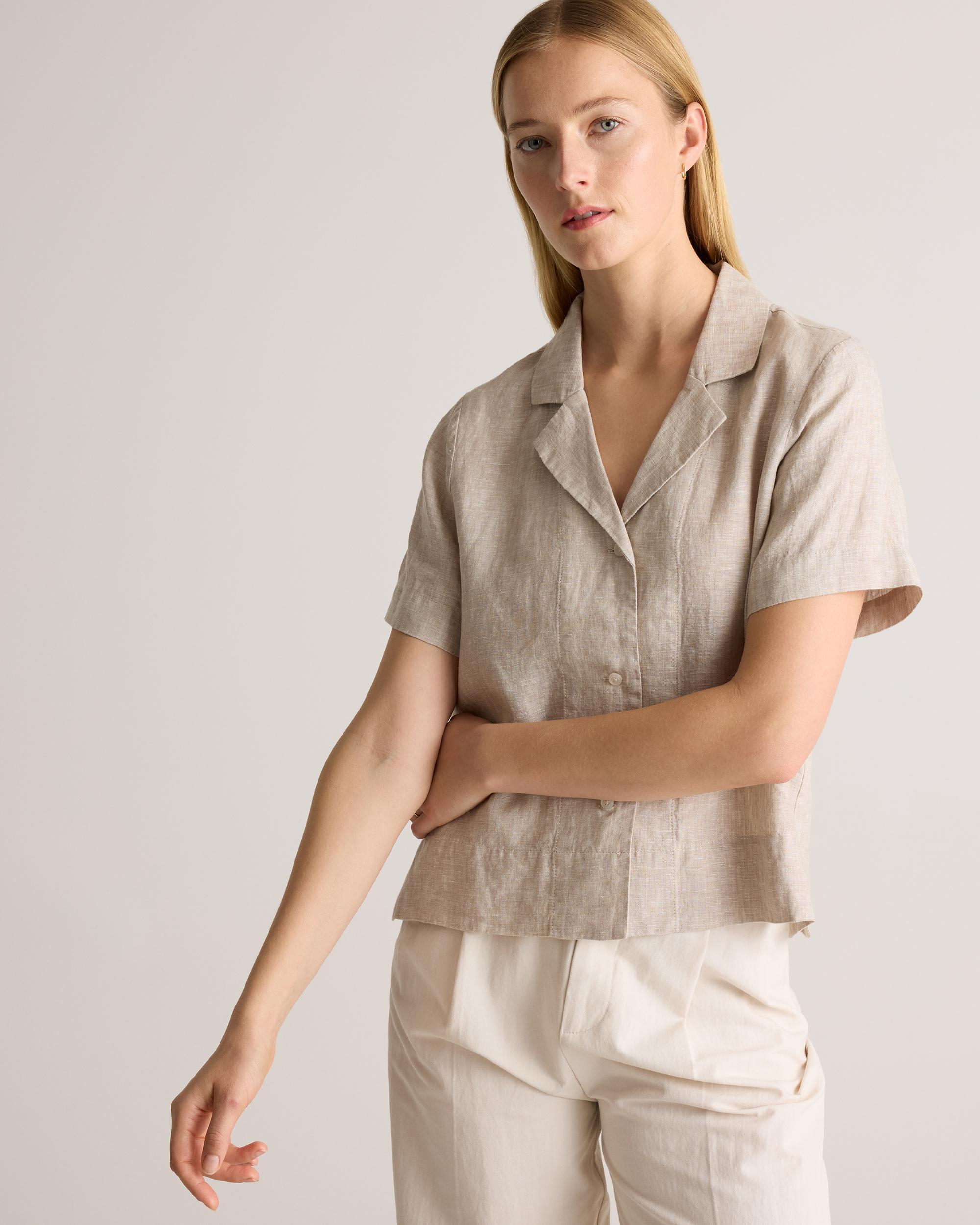 Quince | Women's 100% European Linen Short Sleeve Shirt Size XL Product Image