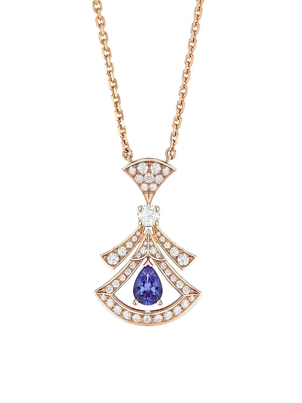 Womens Divissima 18K Rose Gold, 0.46 TCW Diamond & Tanzanite Pendant Necklace Product Image