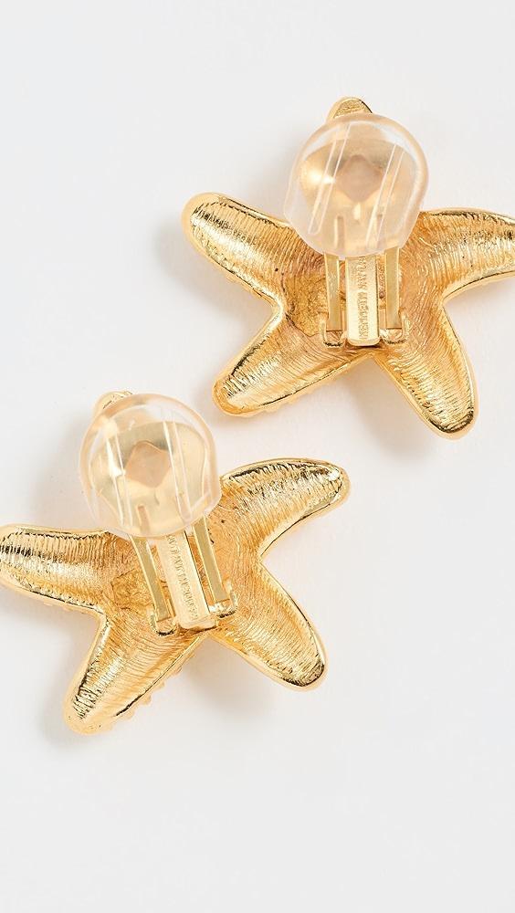 Kenneth Jay Lane Gold and Crystal Starfish Clip Earrings | Shopbop Product Image