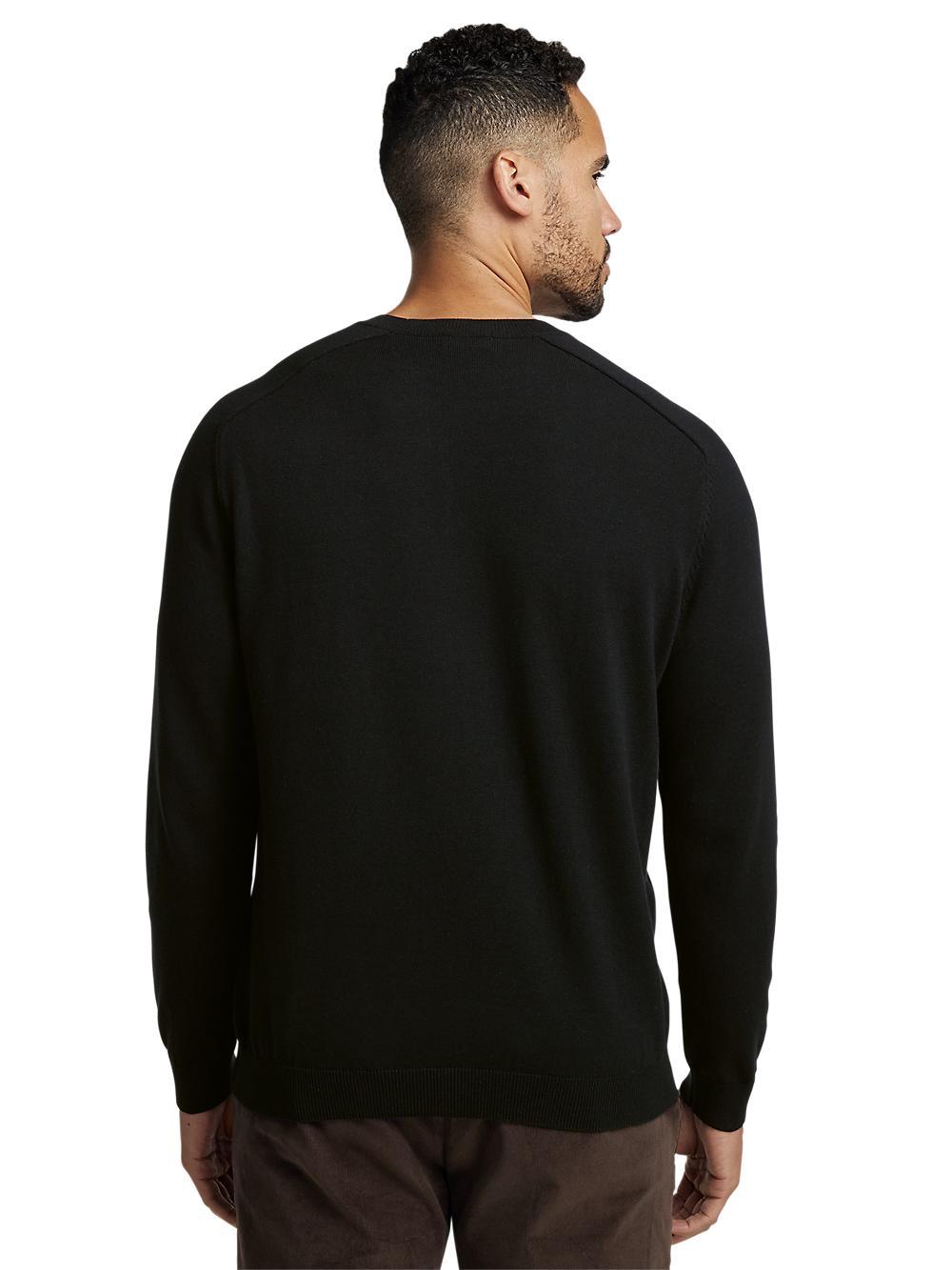 Cotton Crew Neck Sweater - Black Product Image