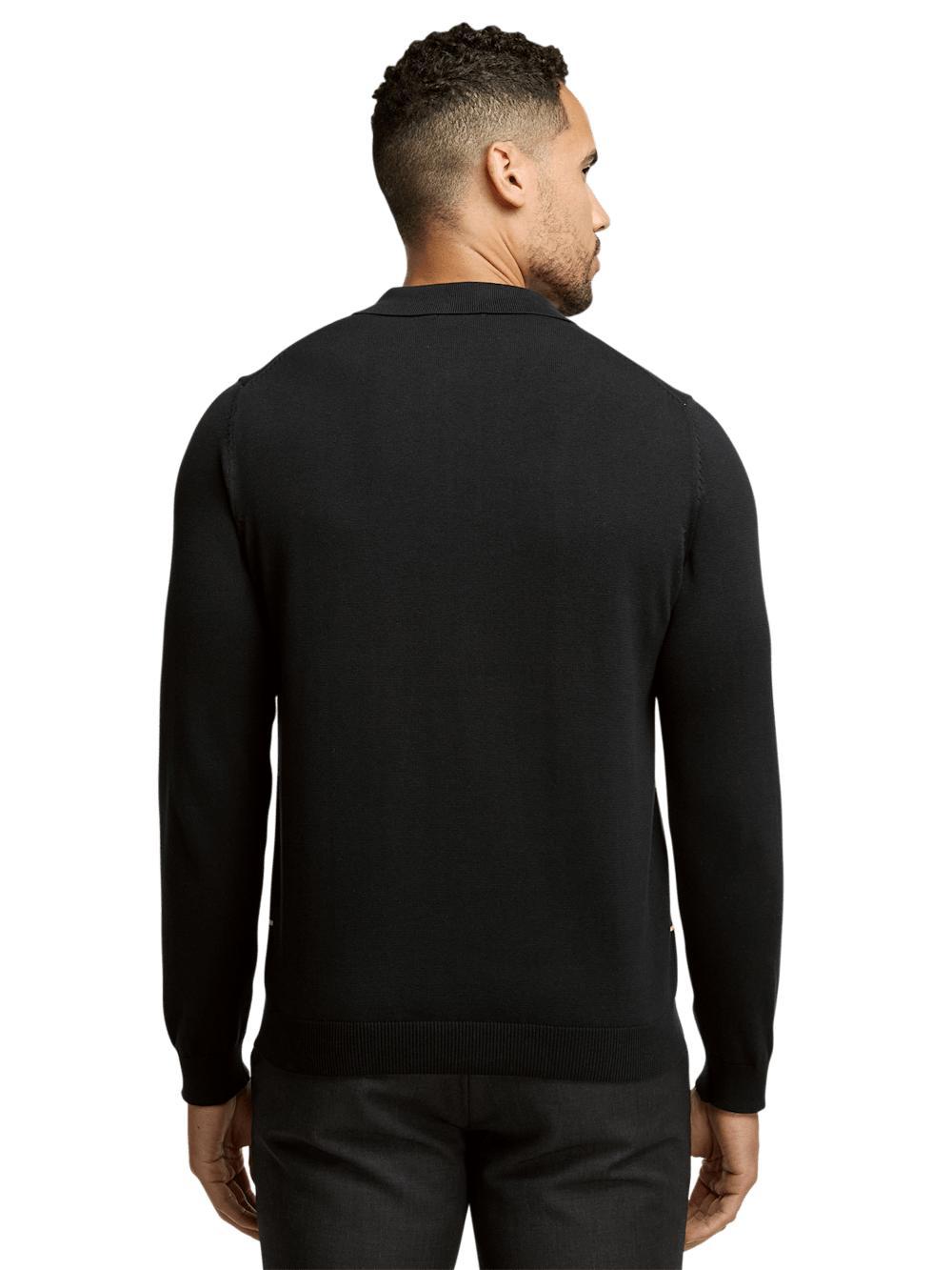 Cotton Three Button Polo - Black Product Image