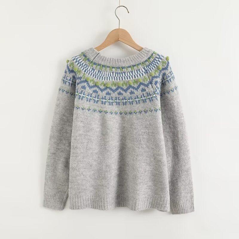 Crewneck Jacquard Sweater Product Image