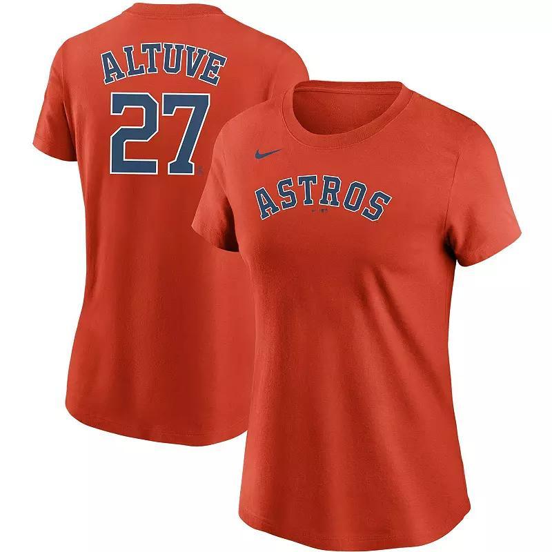 Women's Nike Jose Altuve Orange Houston Astros Name & Number T-Shirt, Size: XS Product Image