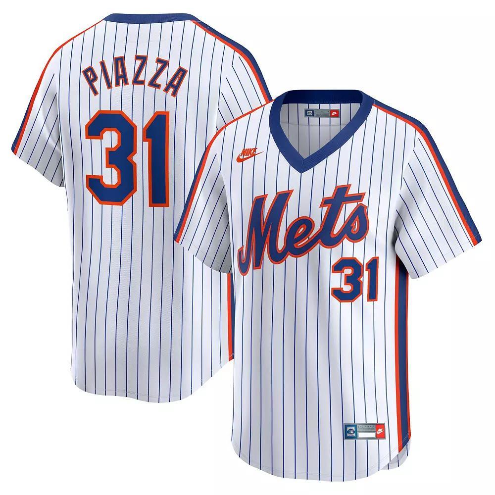 Men's Nike Mike Piazza White New York Mets Throwback Cooperstown Limited Jersey, Size: 2XL Product Image