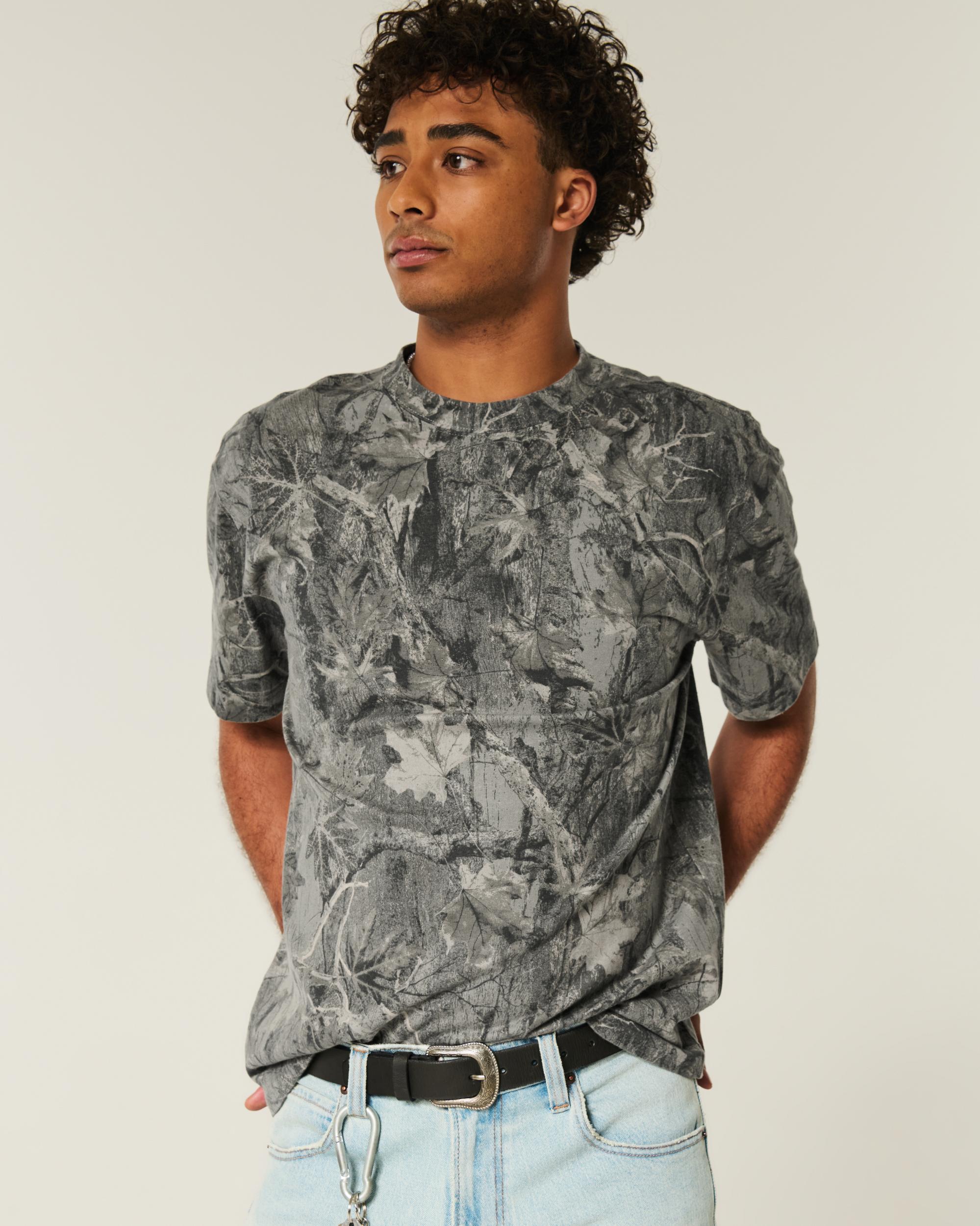 Boxy Heavyweight Camo Crew T-Shirt Product Image