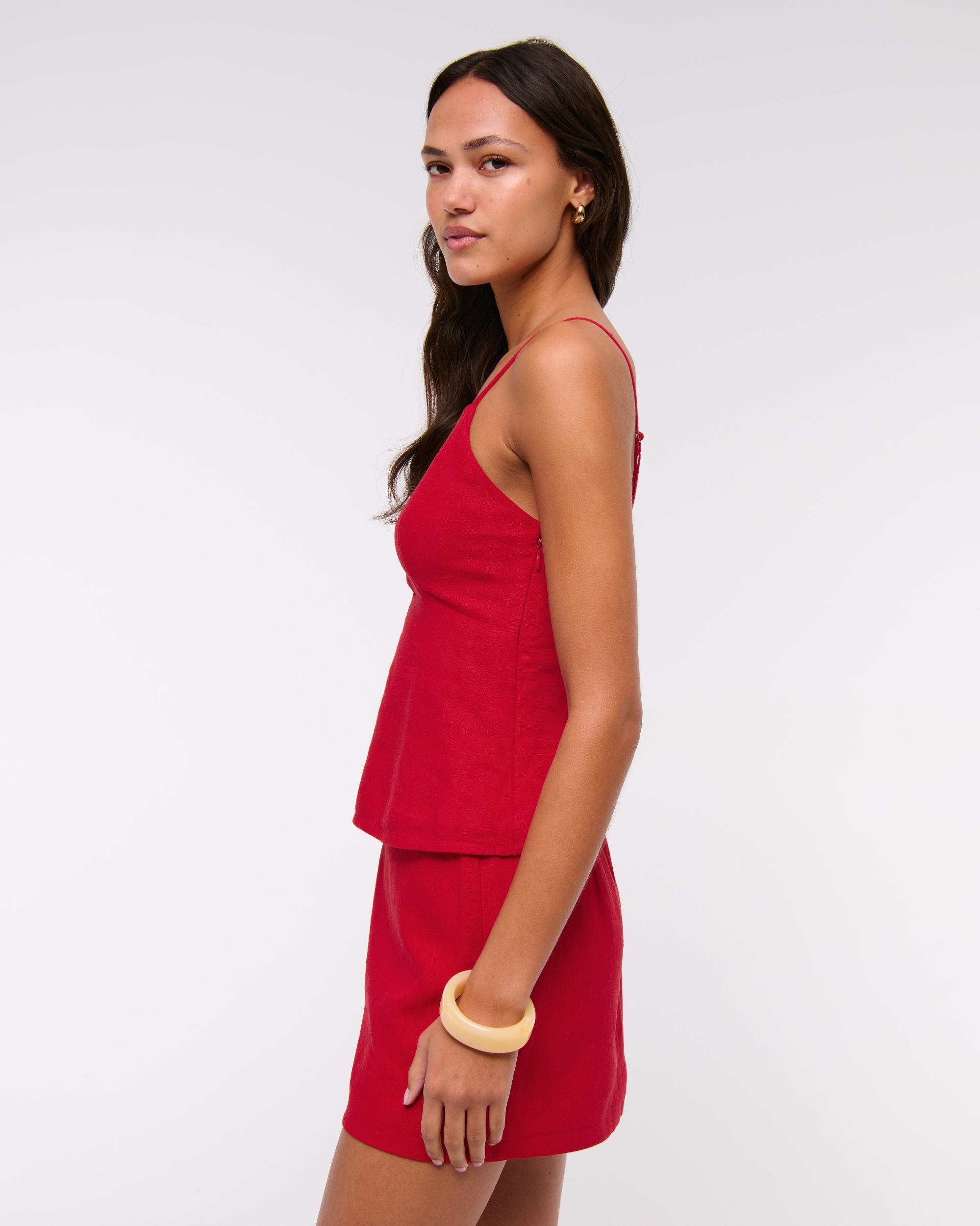 Linen-Blend Beaded Cami Product Image