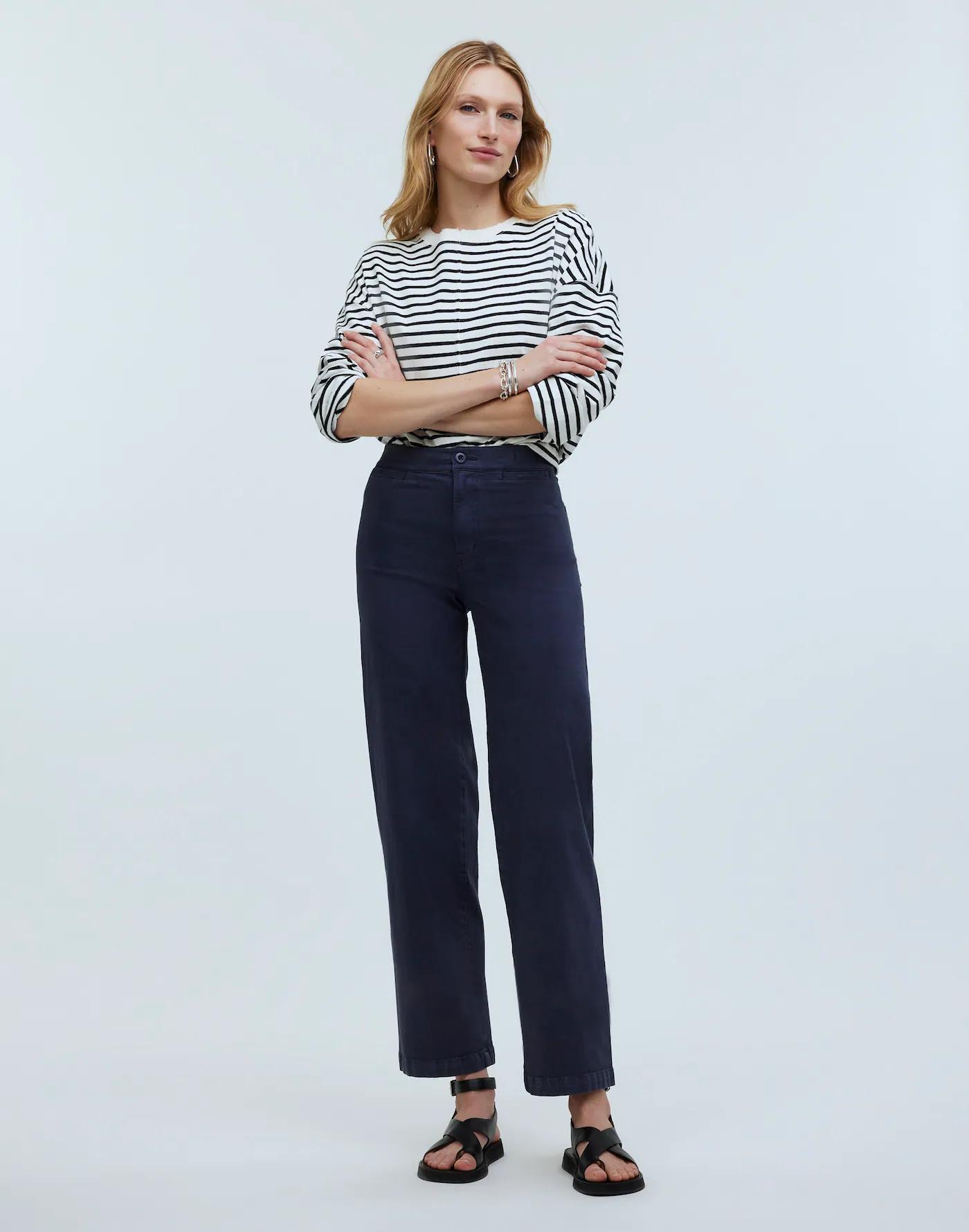 The Petite Emmett Wide-Leg Crop Pant: Welt Pocket Edition Product Image