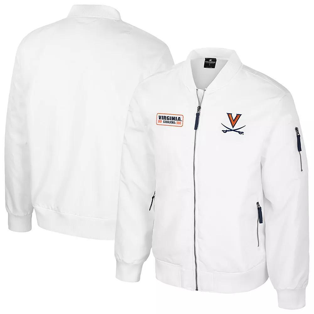 Men's Colosseum Virginia Cavaliers White Rabbit Full-Zip Bomber Jacket,  Product Image