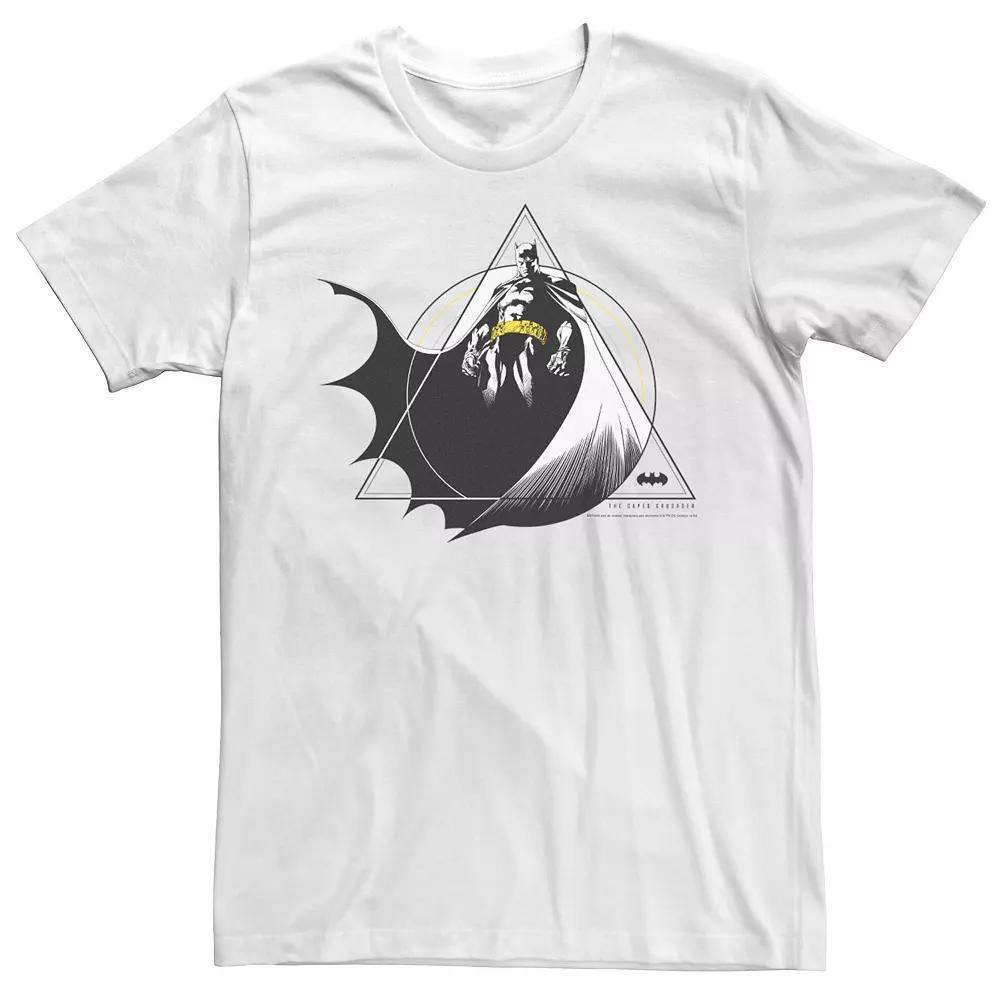 Men's Batman Geometric Action Pose Tee, Size: XXL, White Product Image