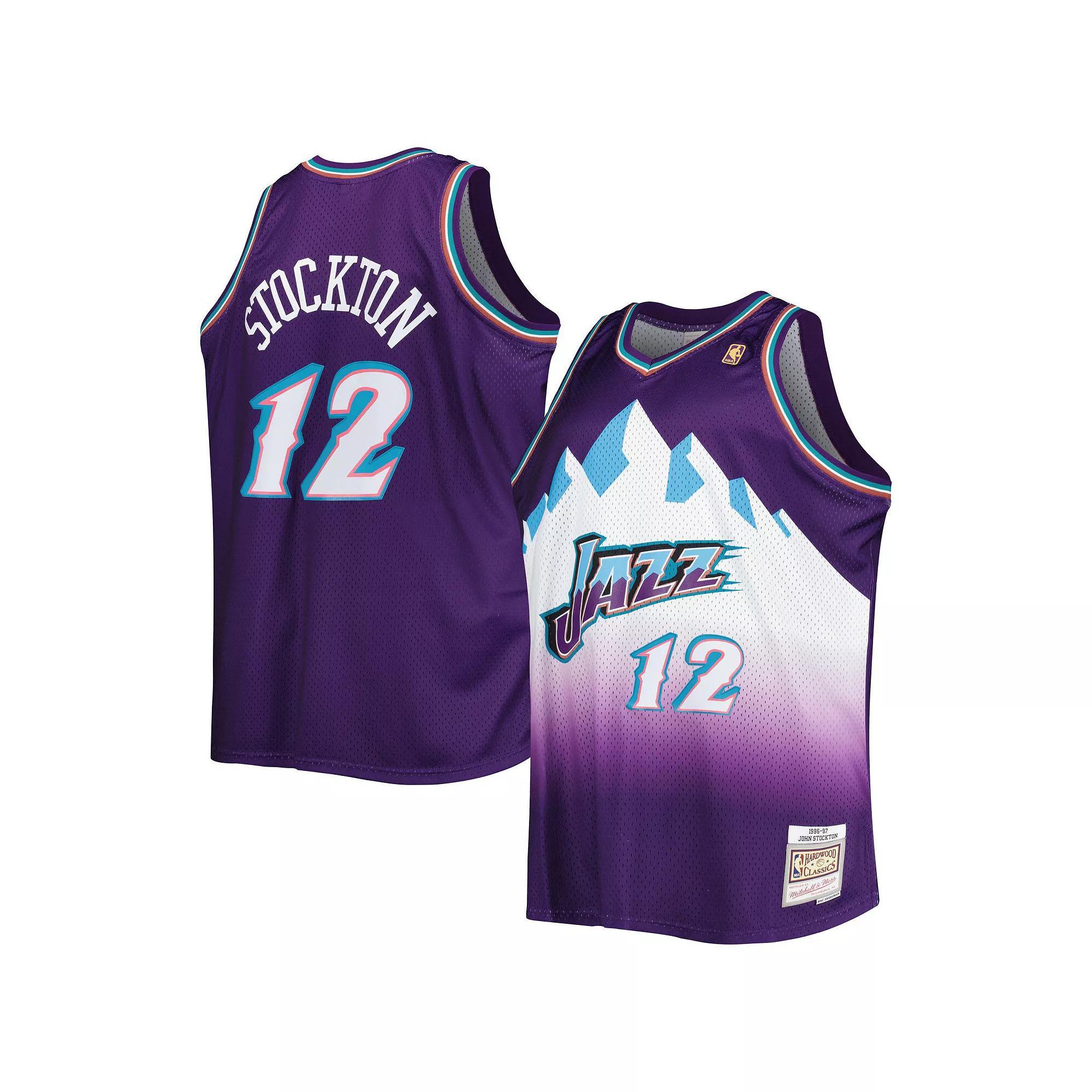 Men's Mitchell & Ness John Stockton Purple Utah Jazz Big & Tall Hardwood Classics 1996-97 Swingman Jersey, Size: 5XB, Jaz Purple Product Image