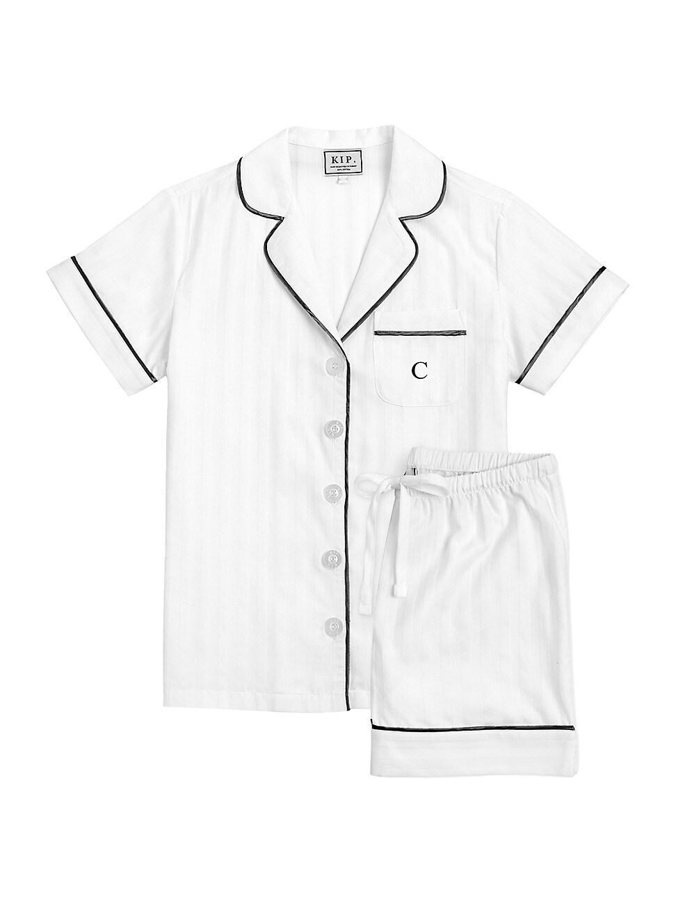 Womens Monogrammed Premium Cotton Collection Short Pajama Set Product Image