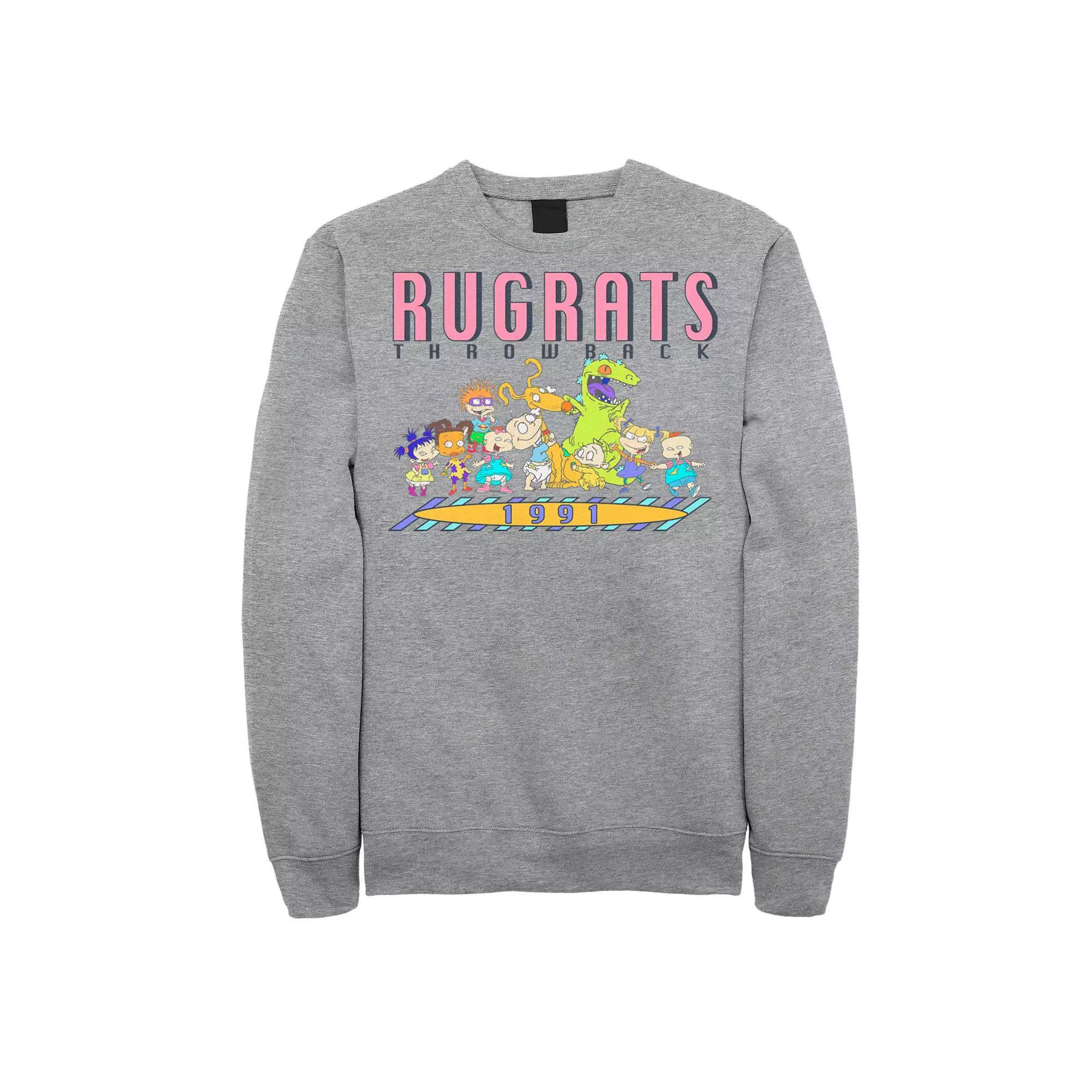 Men's Rugrats Throwback 1991 Group Shot Sweatshirt, Size: Medium, Athletic Grey Product Image