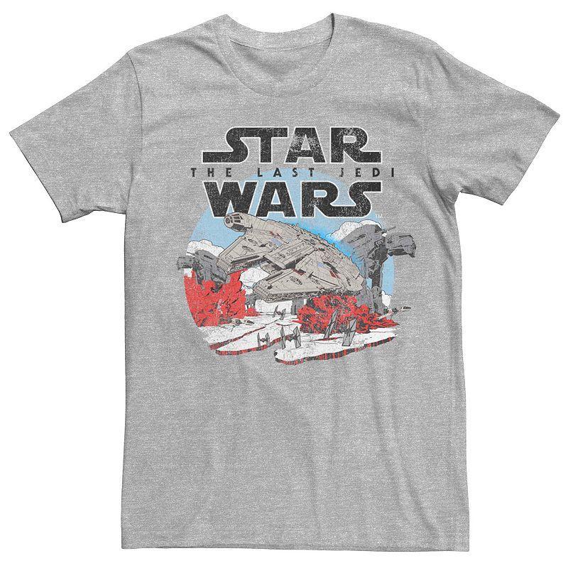 Men's Star Wars The Last Jedi Battle Scene Poster Tee, Size: Small, Athletic Grey Product Image