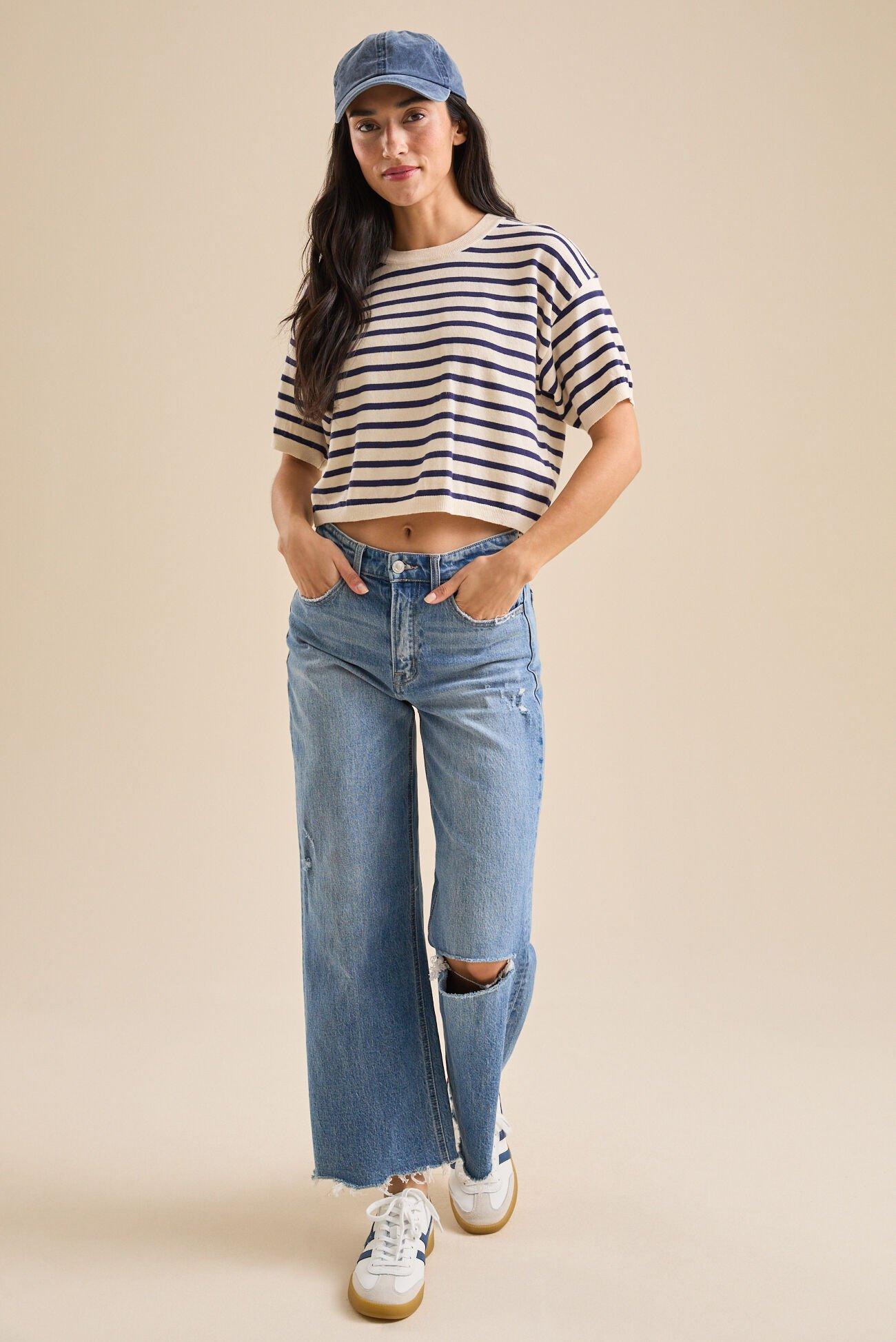 Della Stripe Cropped Top Product Image