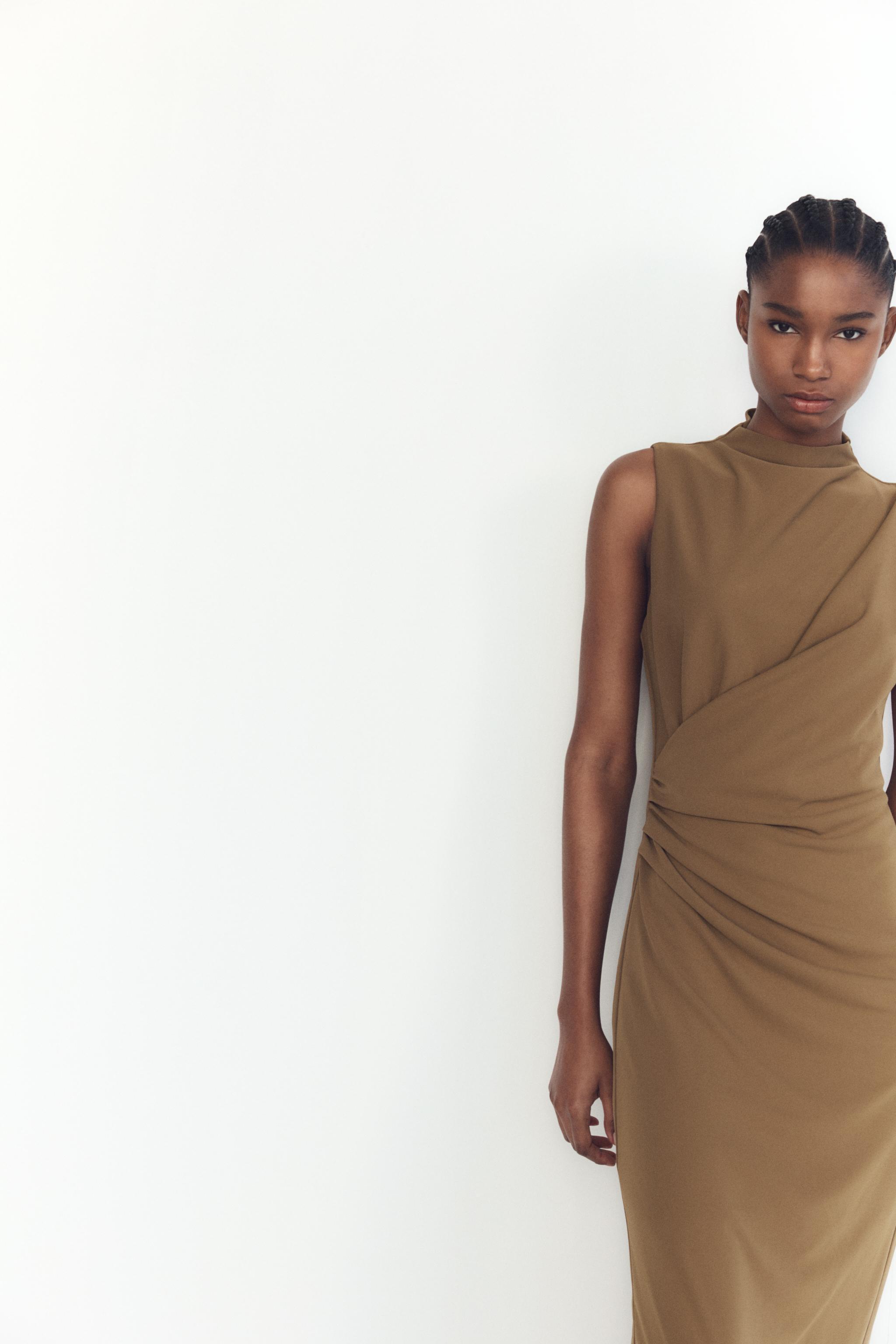 DRAPED MIDI DRESS Product Image