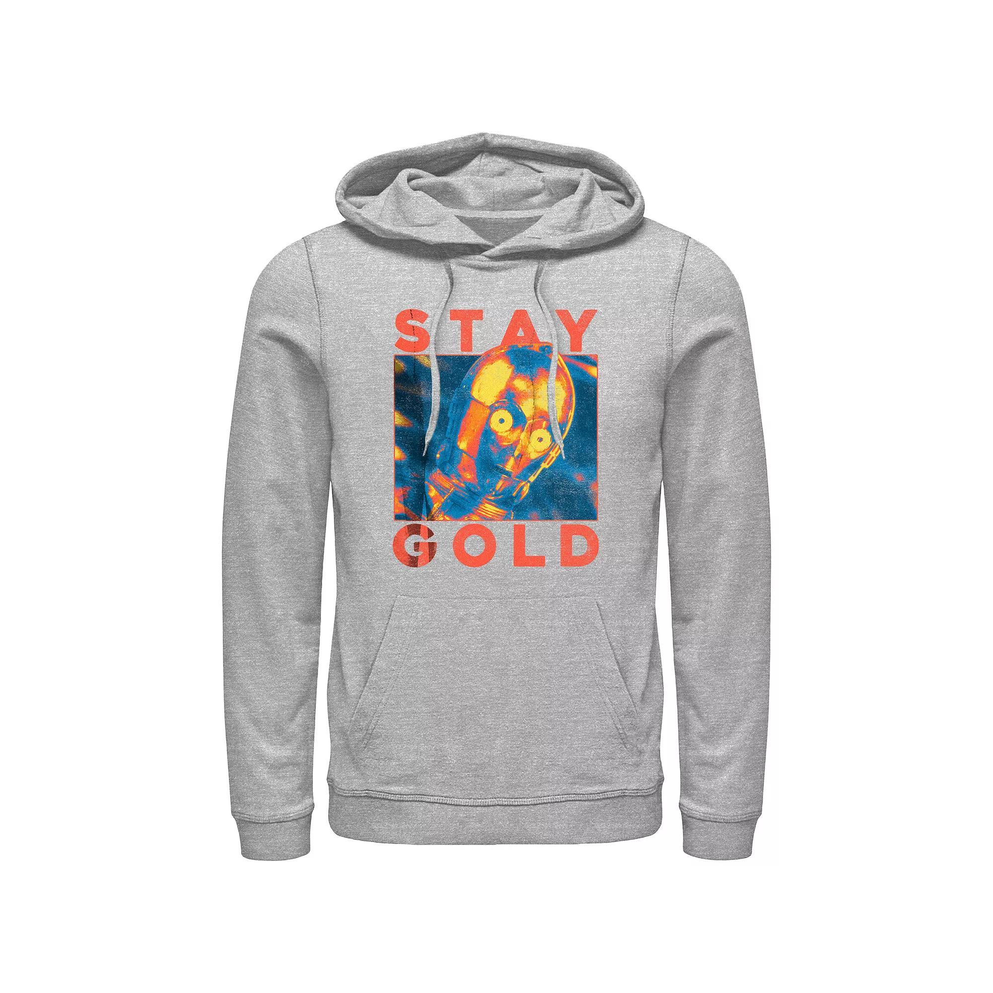 Men's Star Wars C-3PO Stay Gold Graphic Hoodie,  Product Image