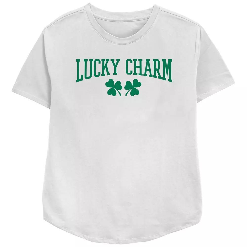 Women's Lucky Charm Graphic Tee, Girl's, Size: Small, White Product Image