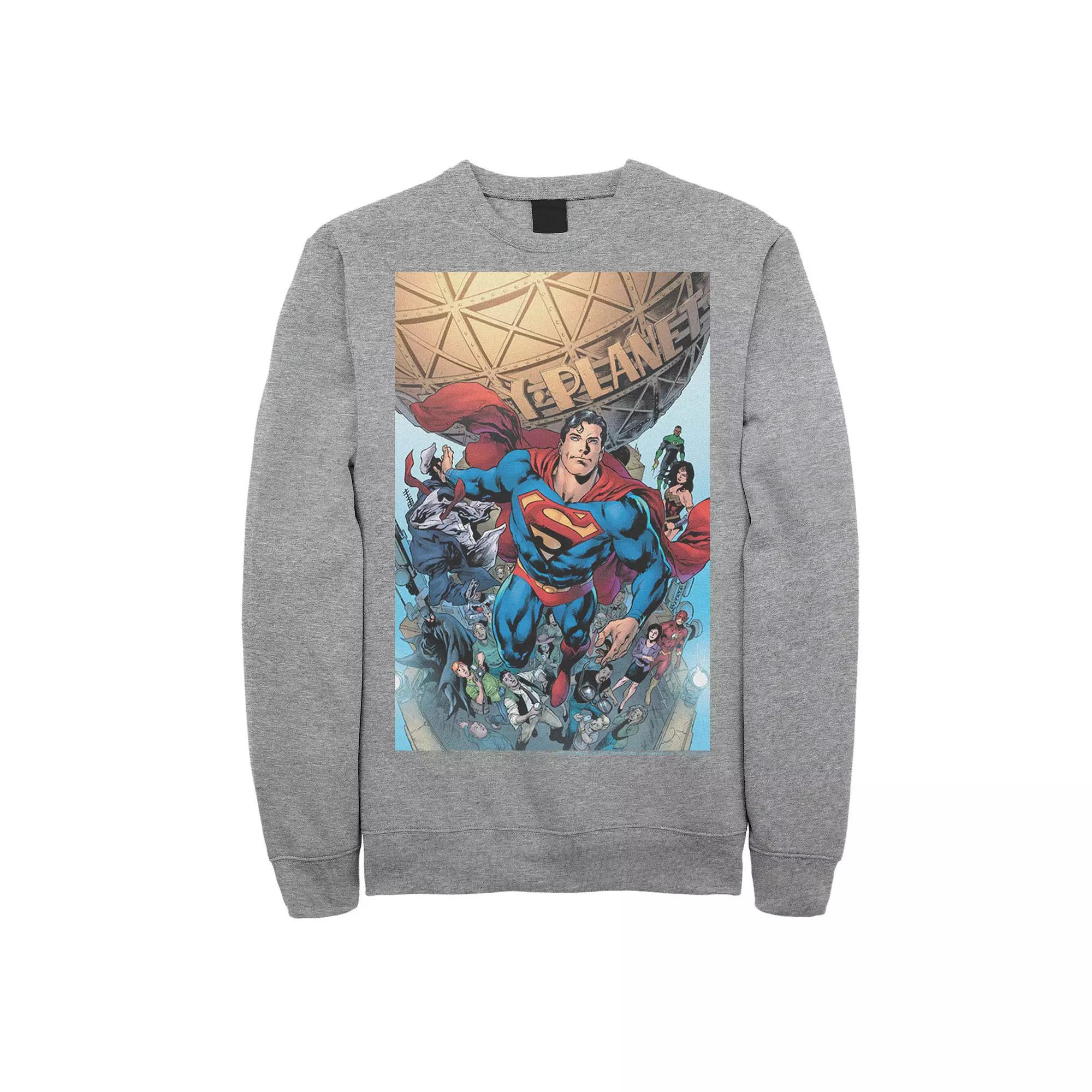 Men's Justice League Daily Planet Group Shot Sweatshirt,  Product Image