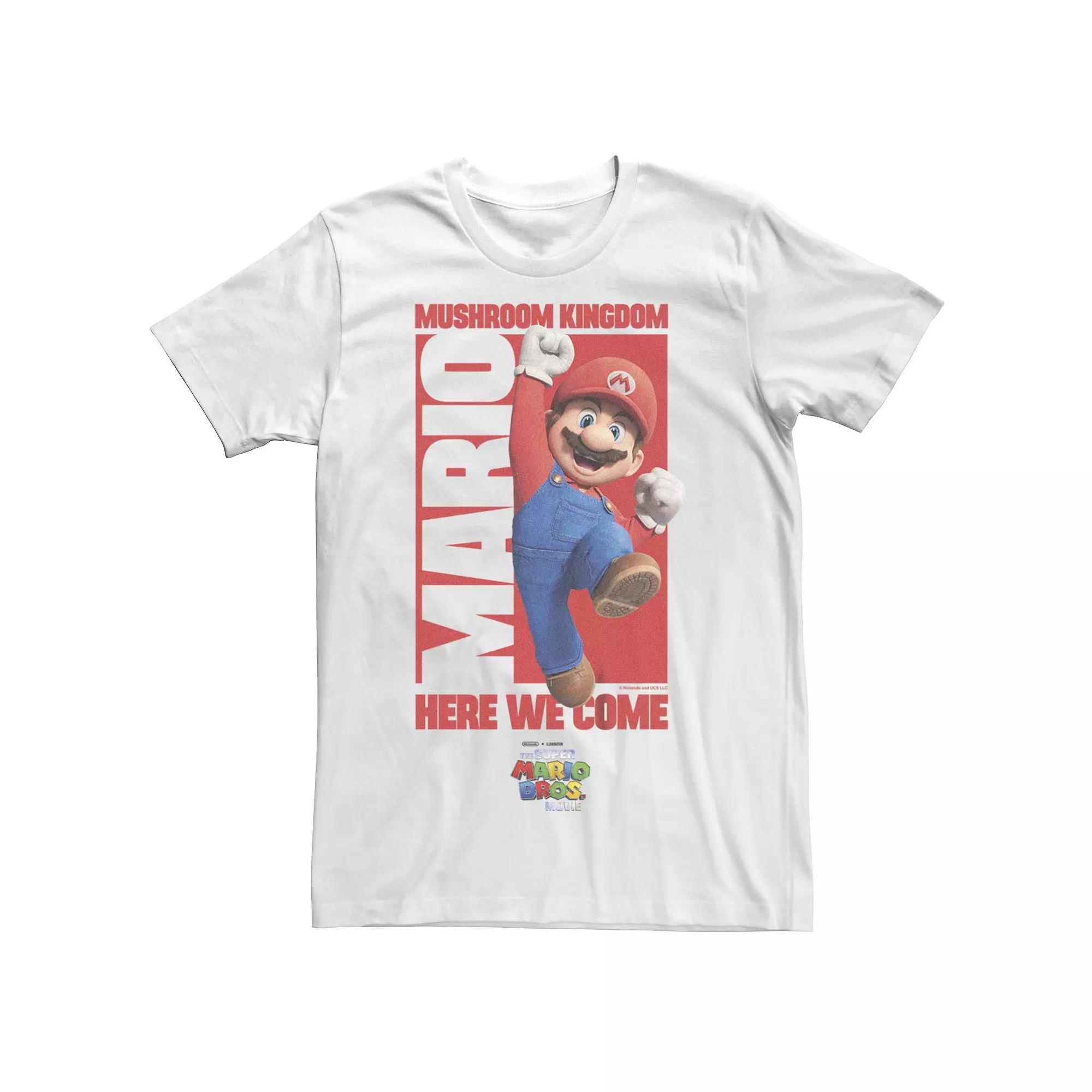 Men's The Super Mario Bros. Movie Mushroom Kingdom Here We Come Graphic Tee, Size: XL, White Product Image