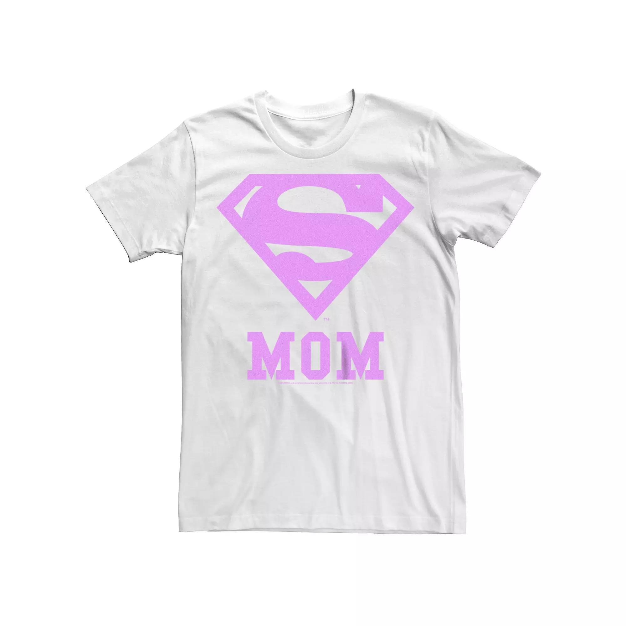 Women's Superman Pink Logo Mom Boyfriend Tee, Girl's, Size: Small, White Product Image