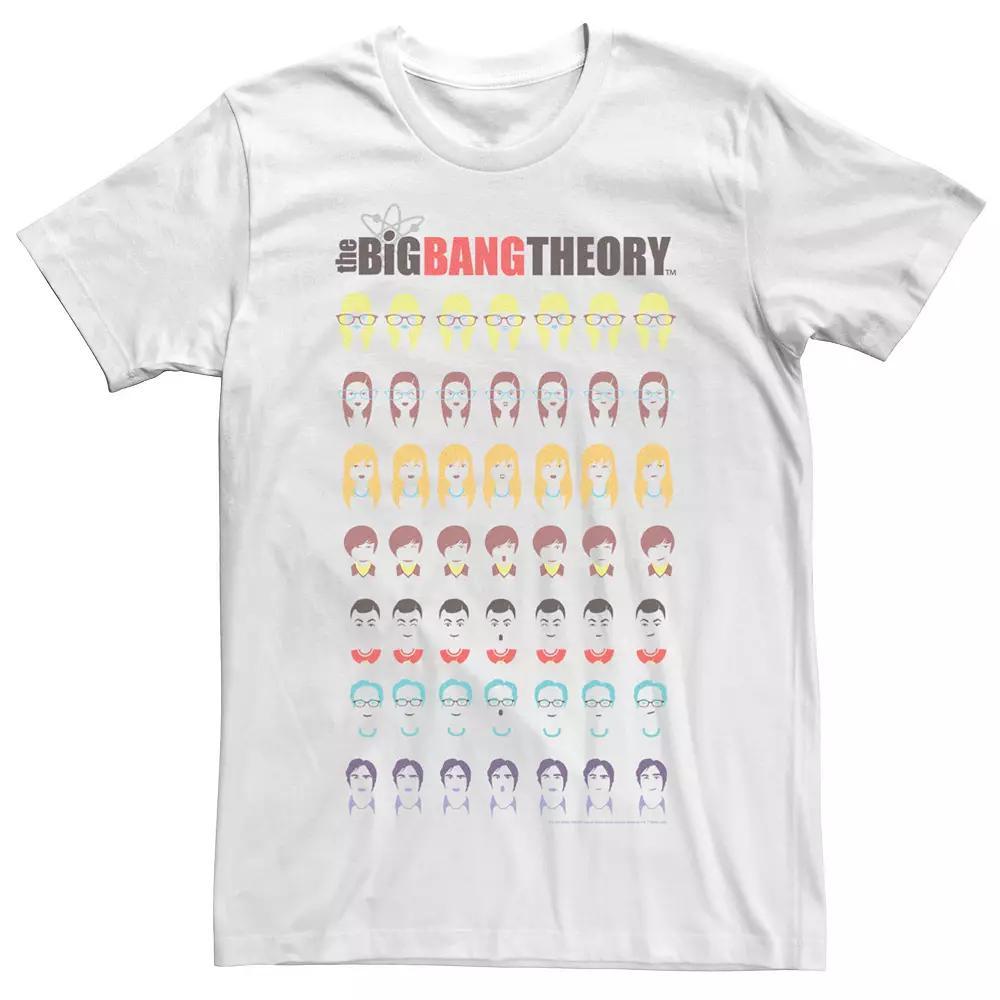 Men's The Big Bang Theory Faces Stack Tee, Size: Large, White Product Image