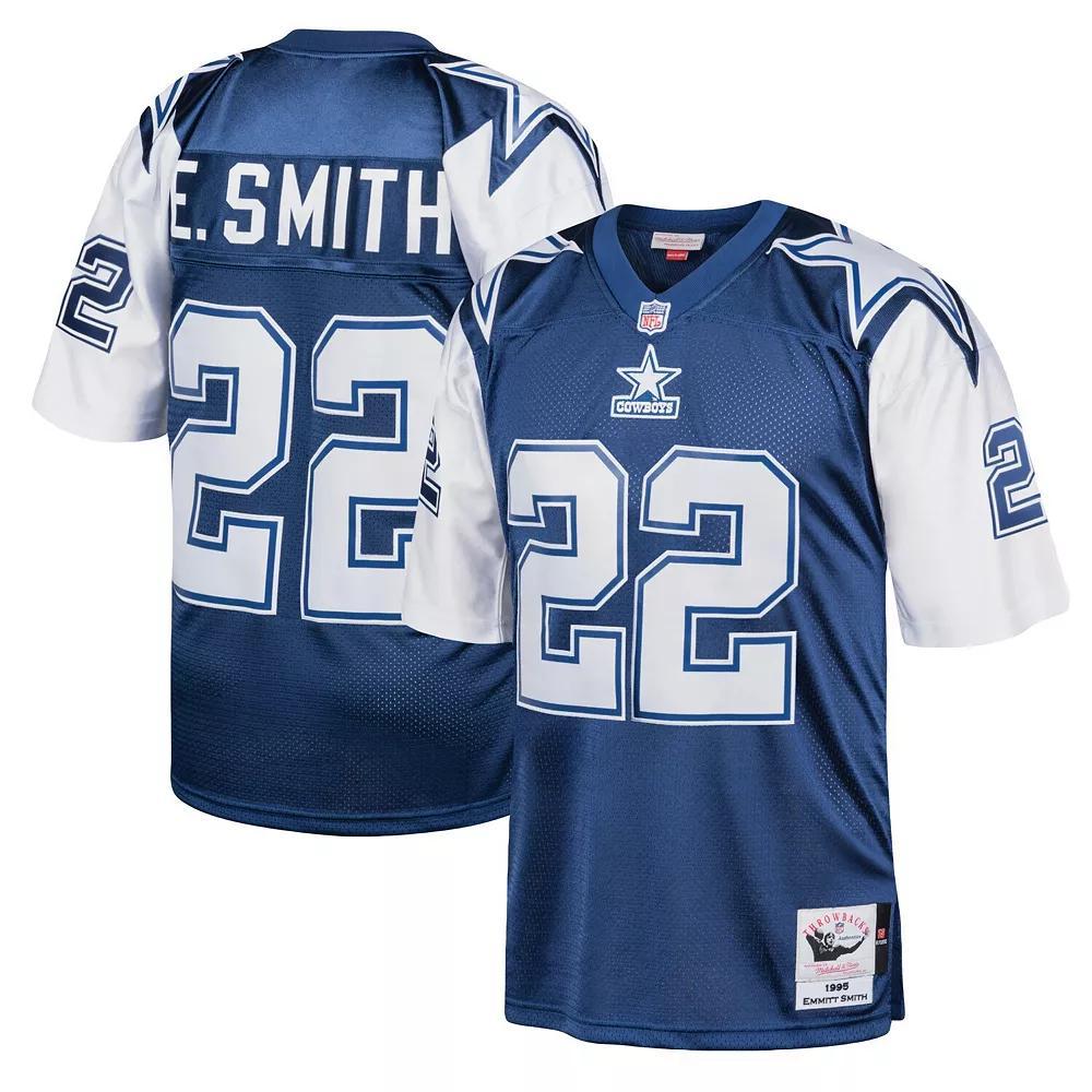 Men's Mitchell & Ness Emmitt Smith Navy Dallas Cowboys 1995 Authentic Throwback Retired Player Jersey, Size: 40, Blue Product Image
