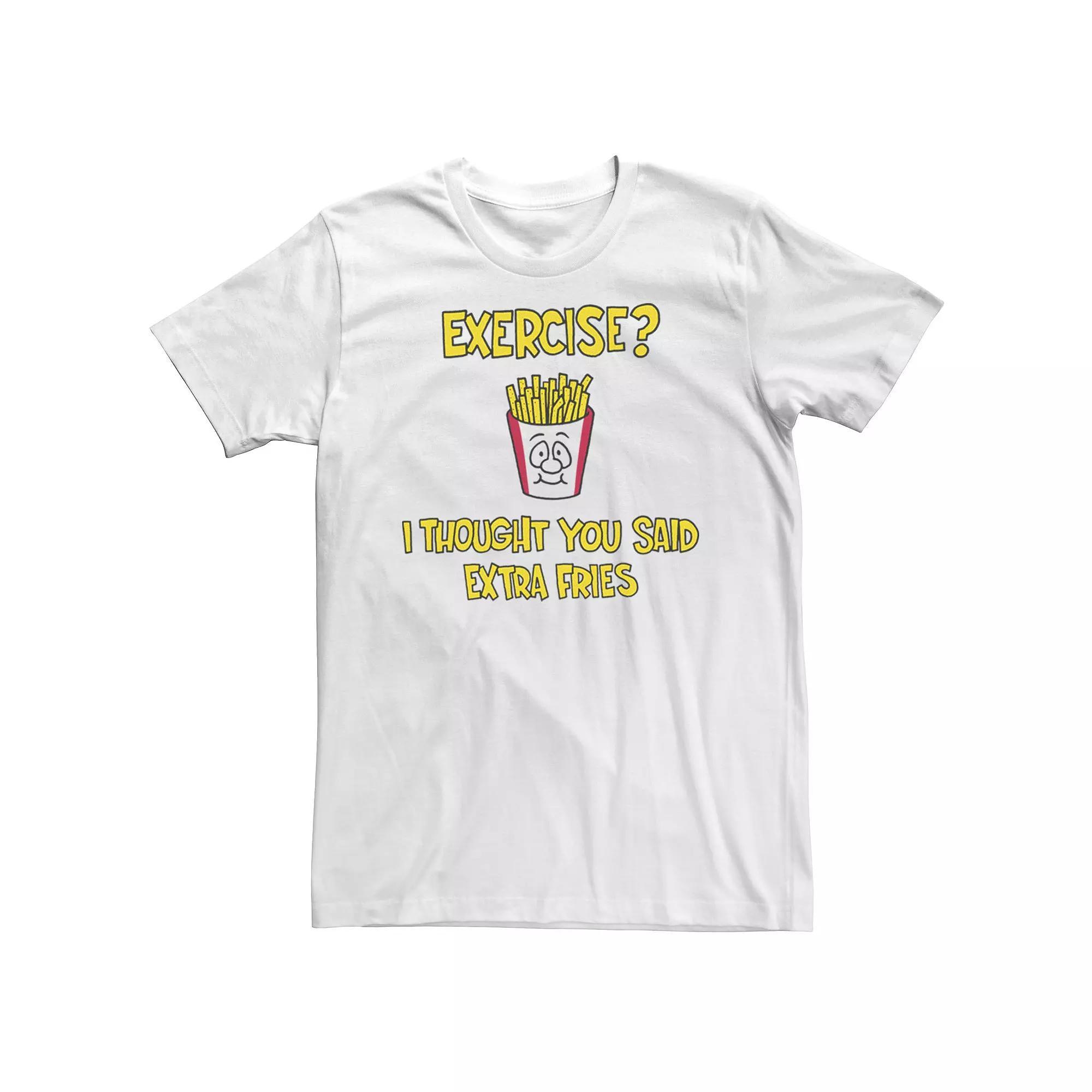 Men's Thought You Said Extra Fries Graphic Tee, Size: Medium, White Product Image