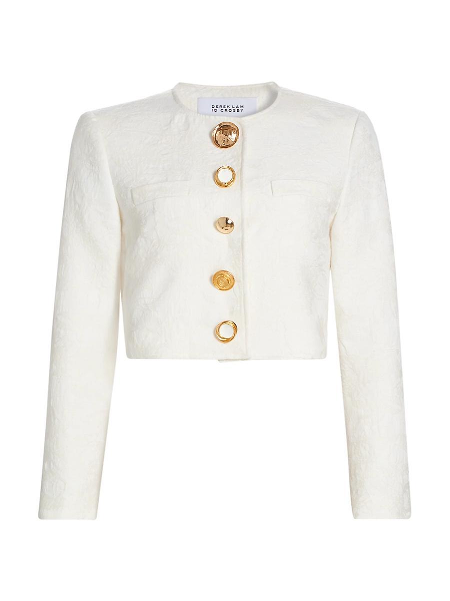 Womens Juliette Mixed-Button Cropped Jacket Product Image