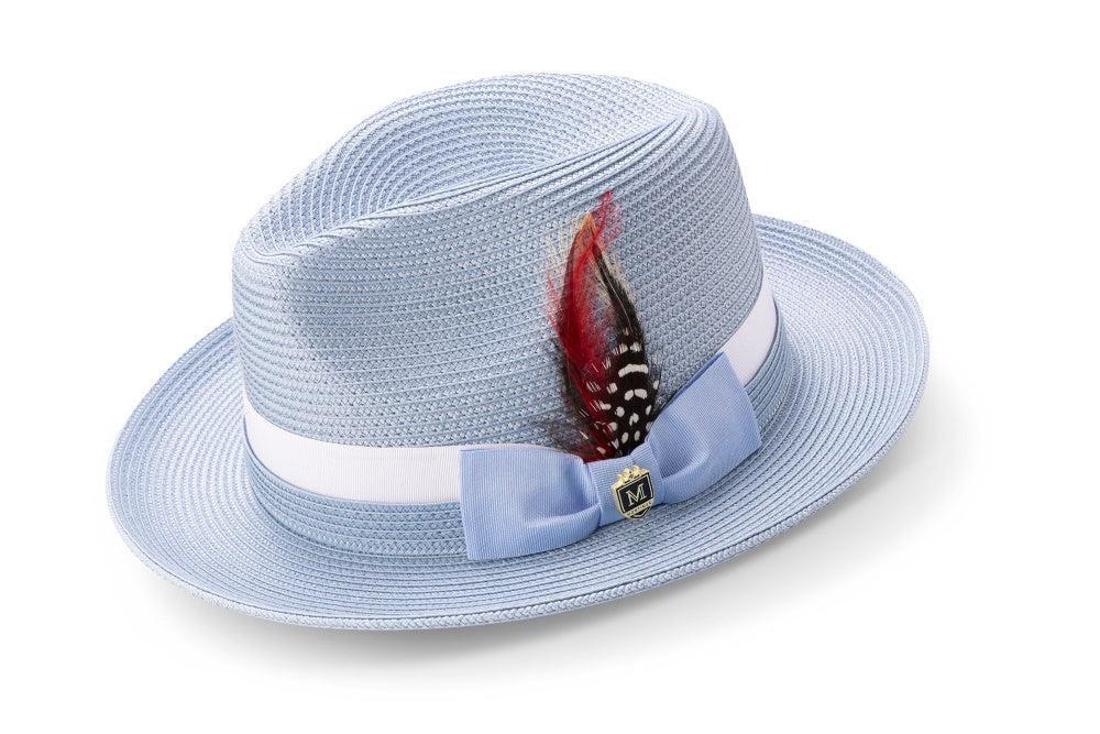 Men's Carolina Solid Braided Fedora With White Ribbon Male Product Image