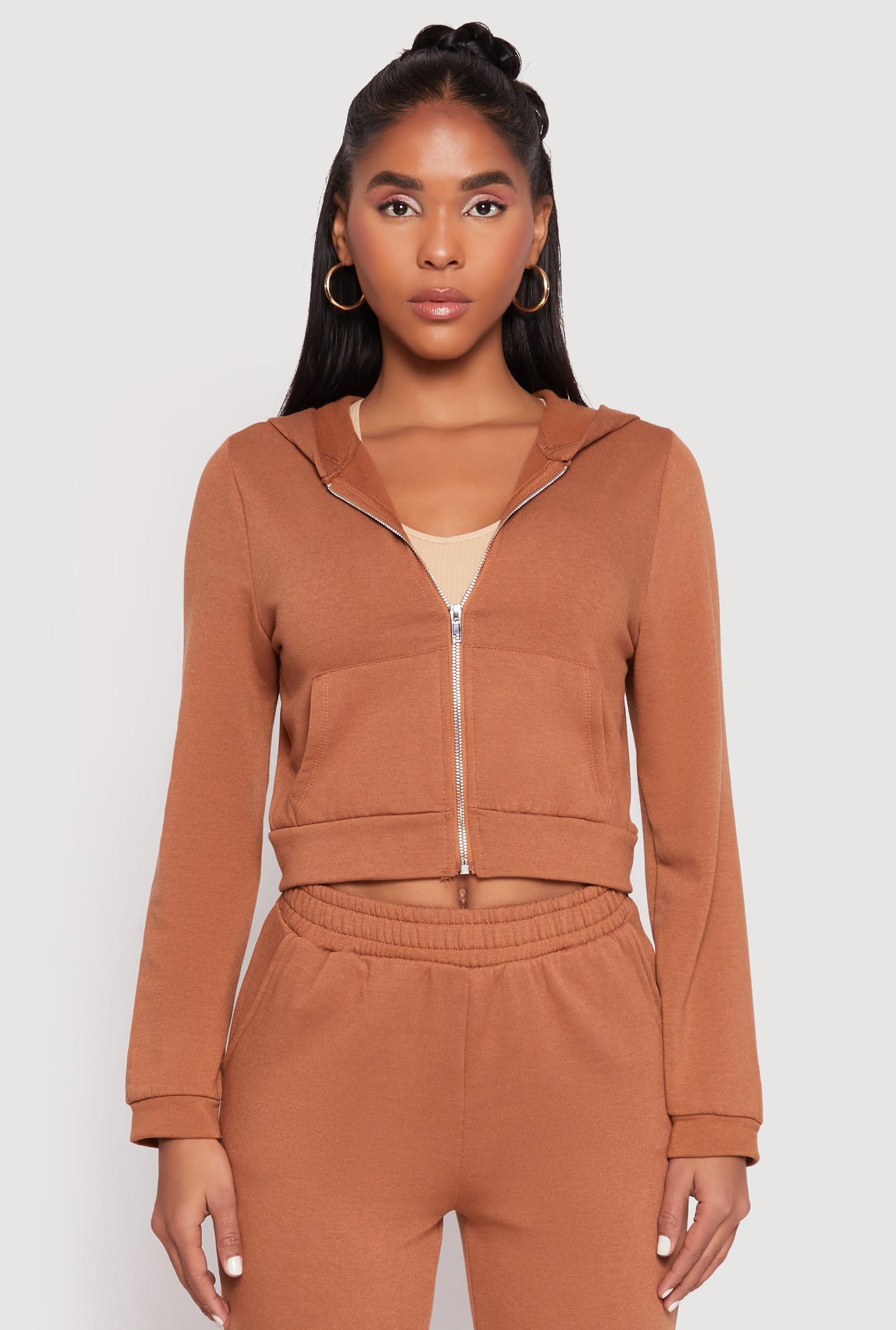 Womens Iris Zip Front Cropped Hoodie Product Image