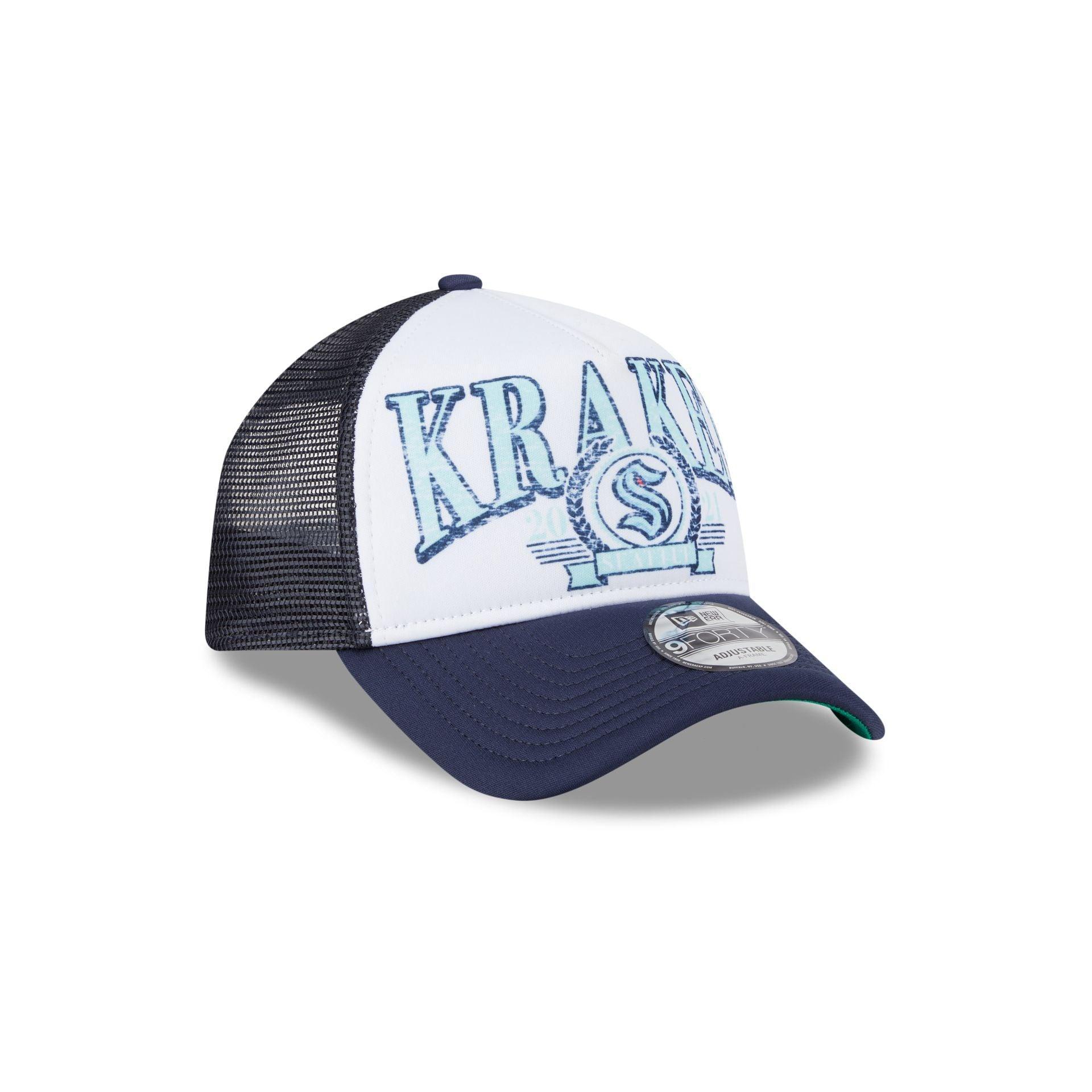 Seattle Kraken Distressed 9FORTY A-Frame Trucker Hat Male Product Image