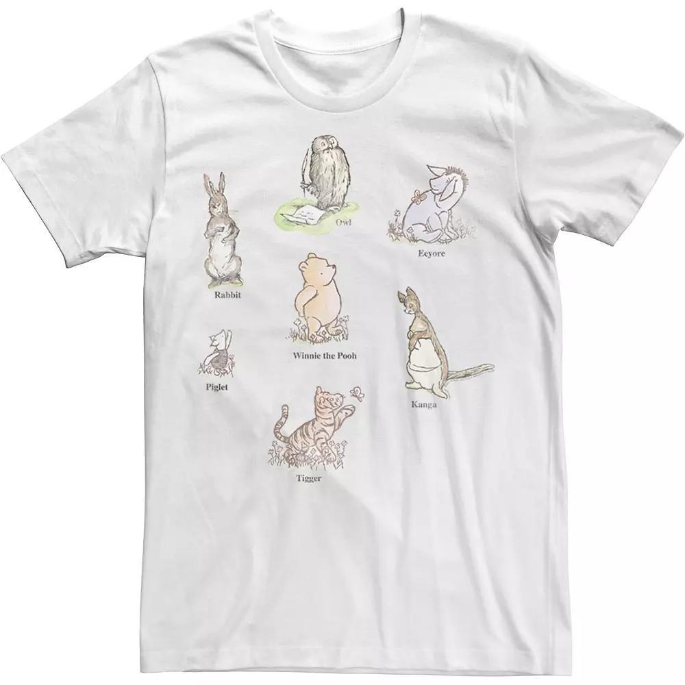Disney's Winnie The Pooh Men's Classic Group Shot Tee, Size: Small, White Product Image