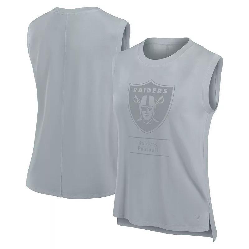 Women's Fanatics Gray Las Vegas Raiders Studio Embrace Tank Top,  Product Image