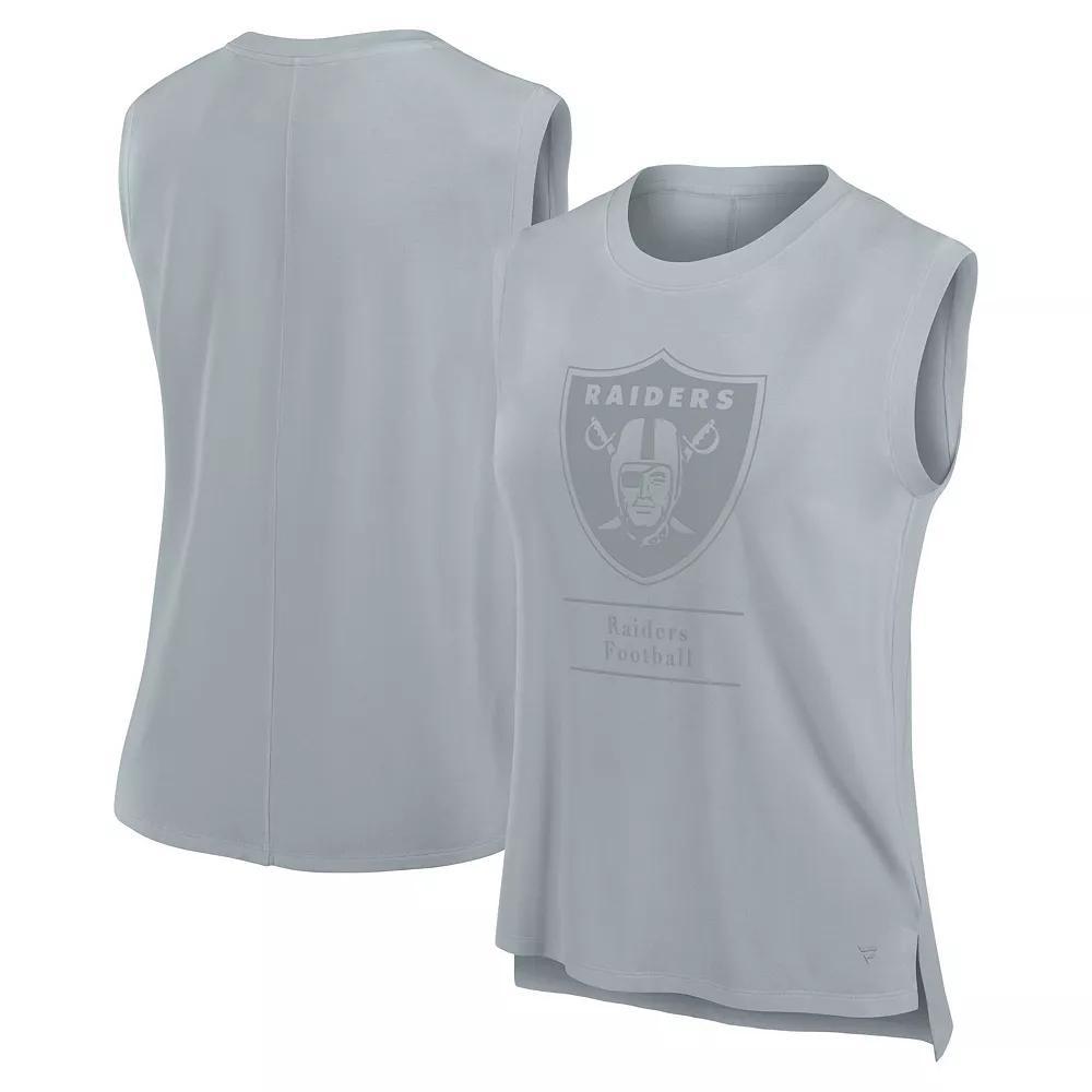 Women's Fanatics Gray Las Vegas Raiders Studio Embrace Tank Top,  Product Image