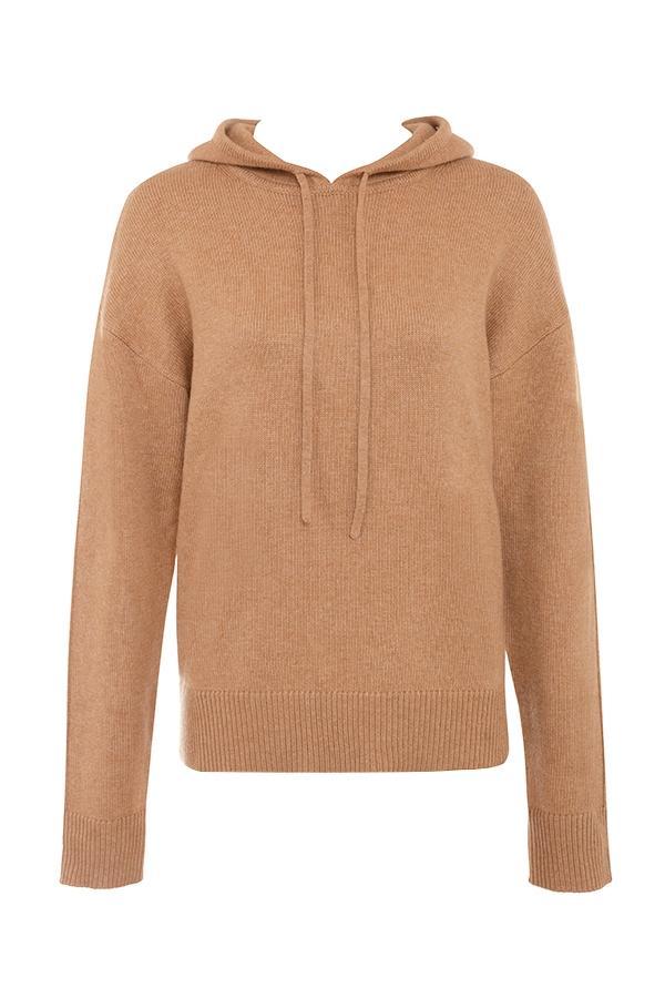 Jionni Camel Cashmere Blend Hoodie Product Image