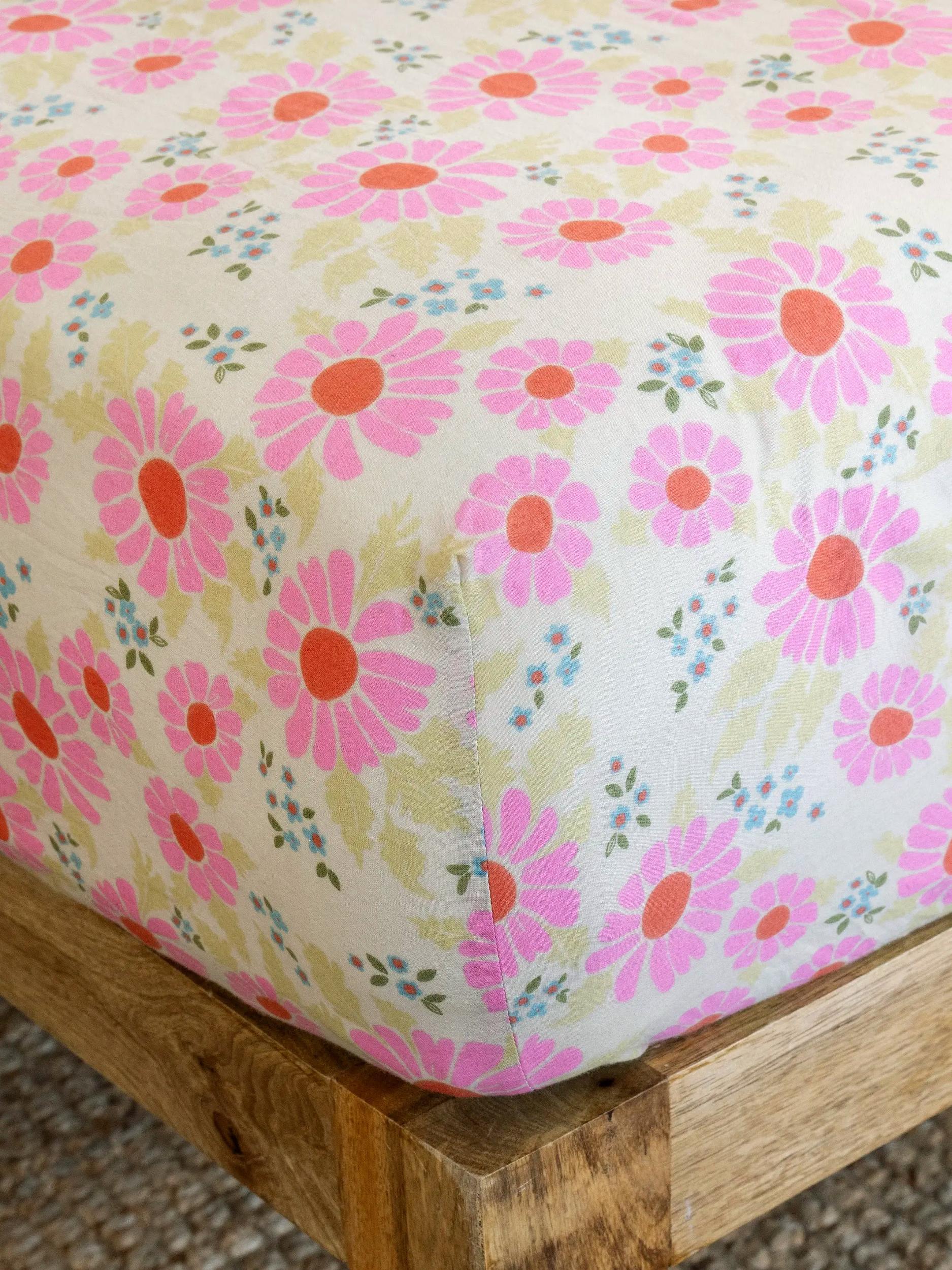 Mix & Match Cotton Flat Sheet - Turquoise Motif Product Image