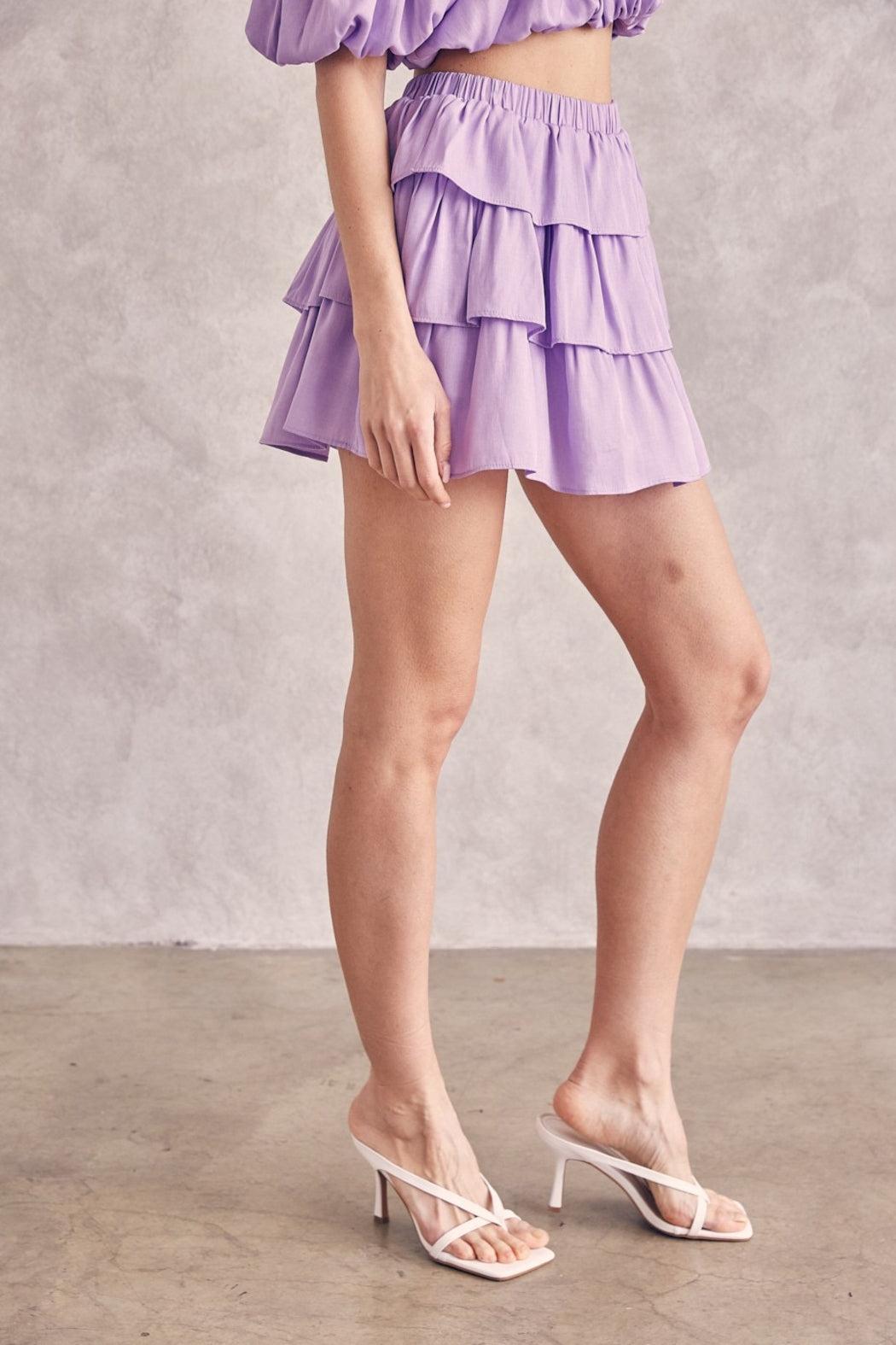 Ruffle Layered Mini Skirt Product Image