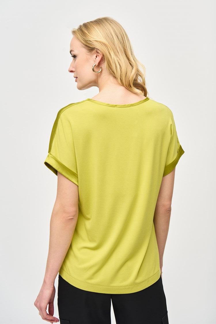 Satin Front Short Sleeve Top Product Image