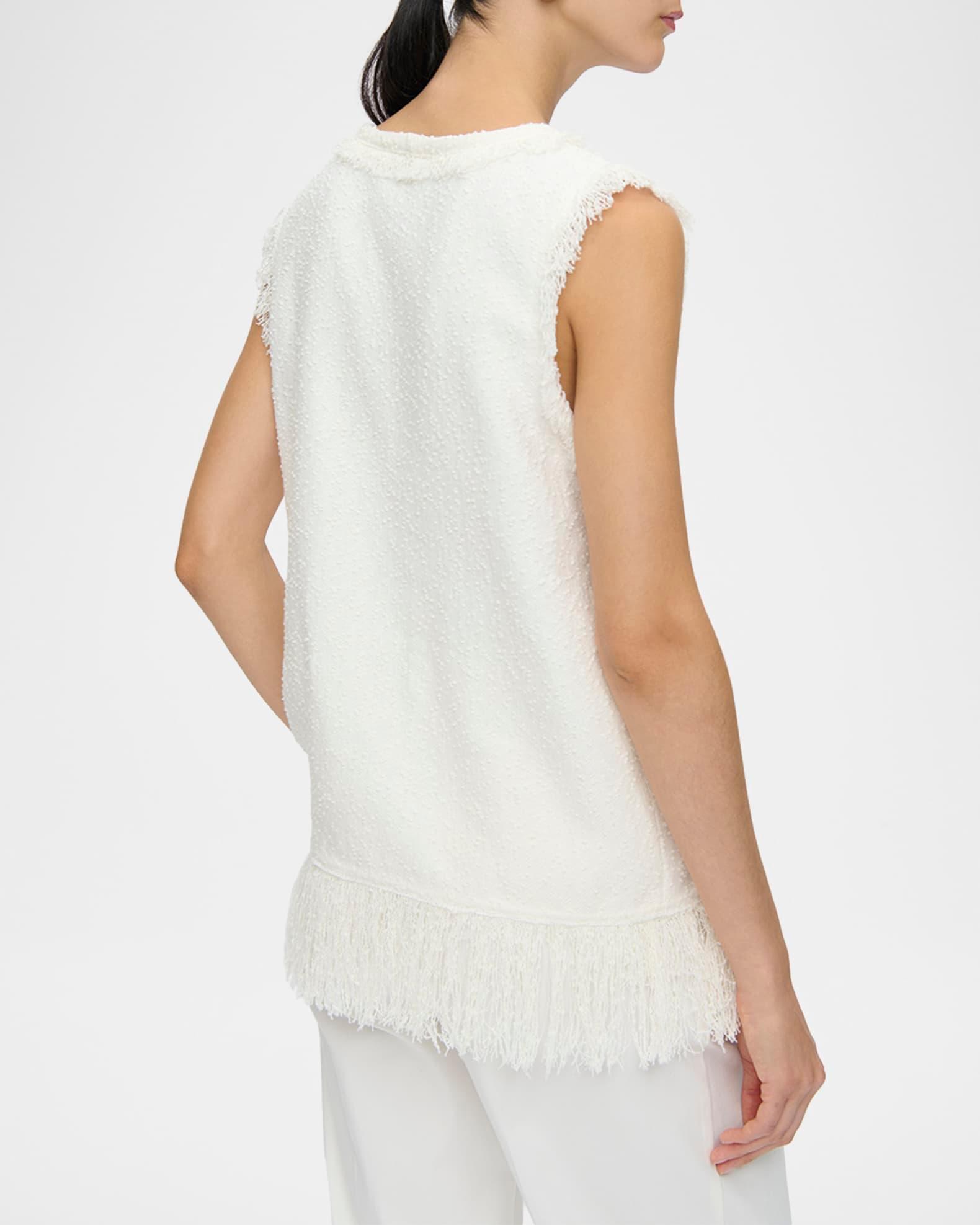 Comporta Sleeveless Fringed Boucle Top Product Image