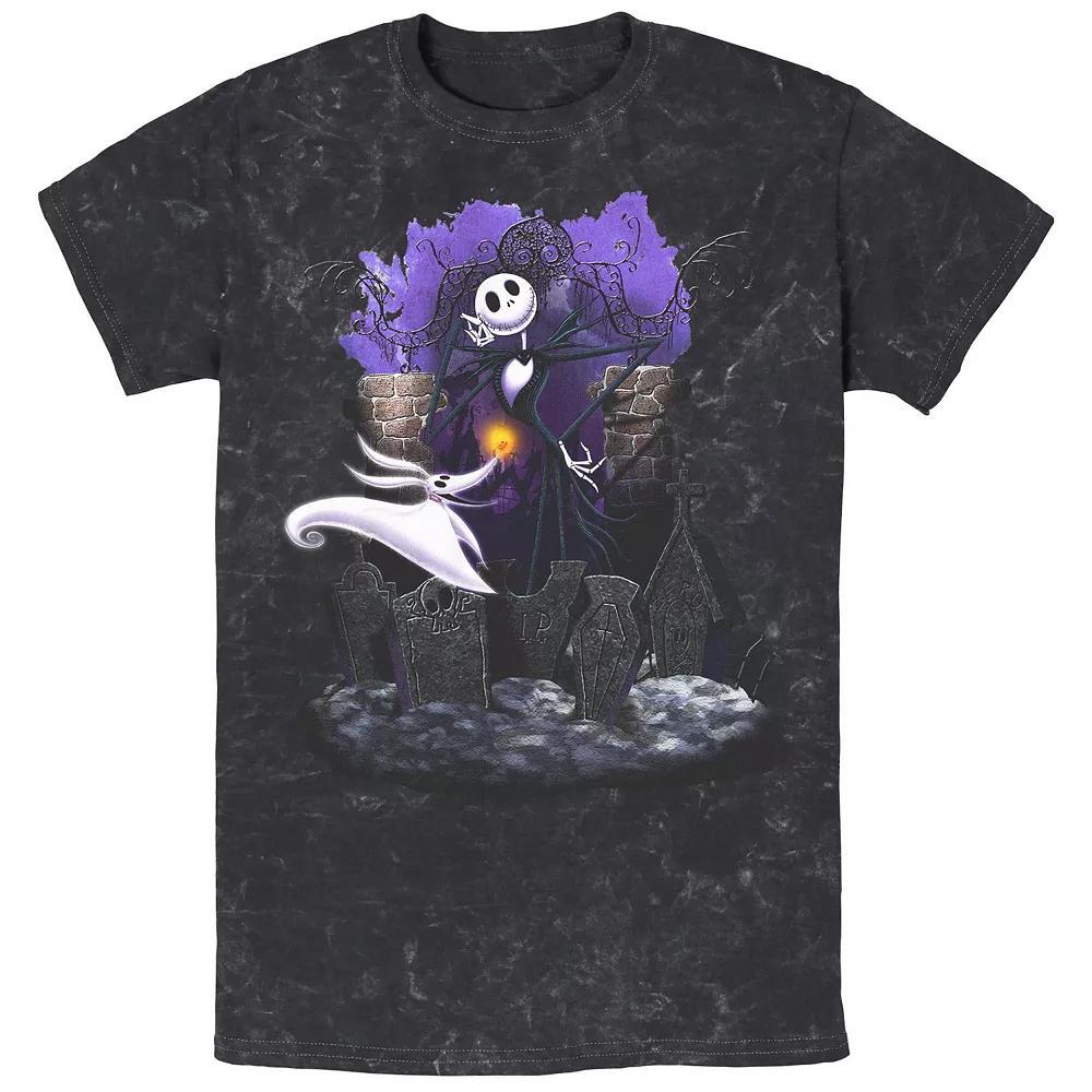 Disney's The Nightmare Before Christmas Graveyard Buddies Mineral Wash Men's Graphic Tee, Size: Large, Black Product Image