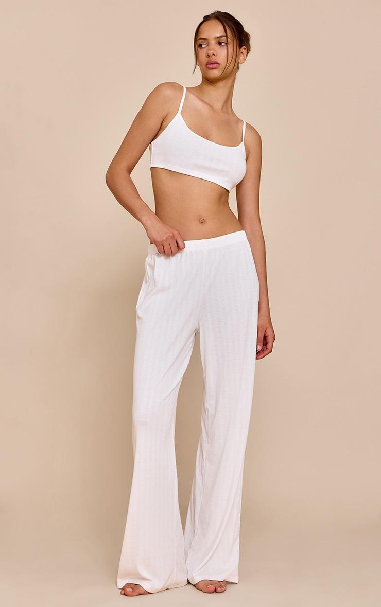 White Pointelle Pj Bralette Product Image