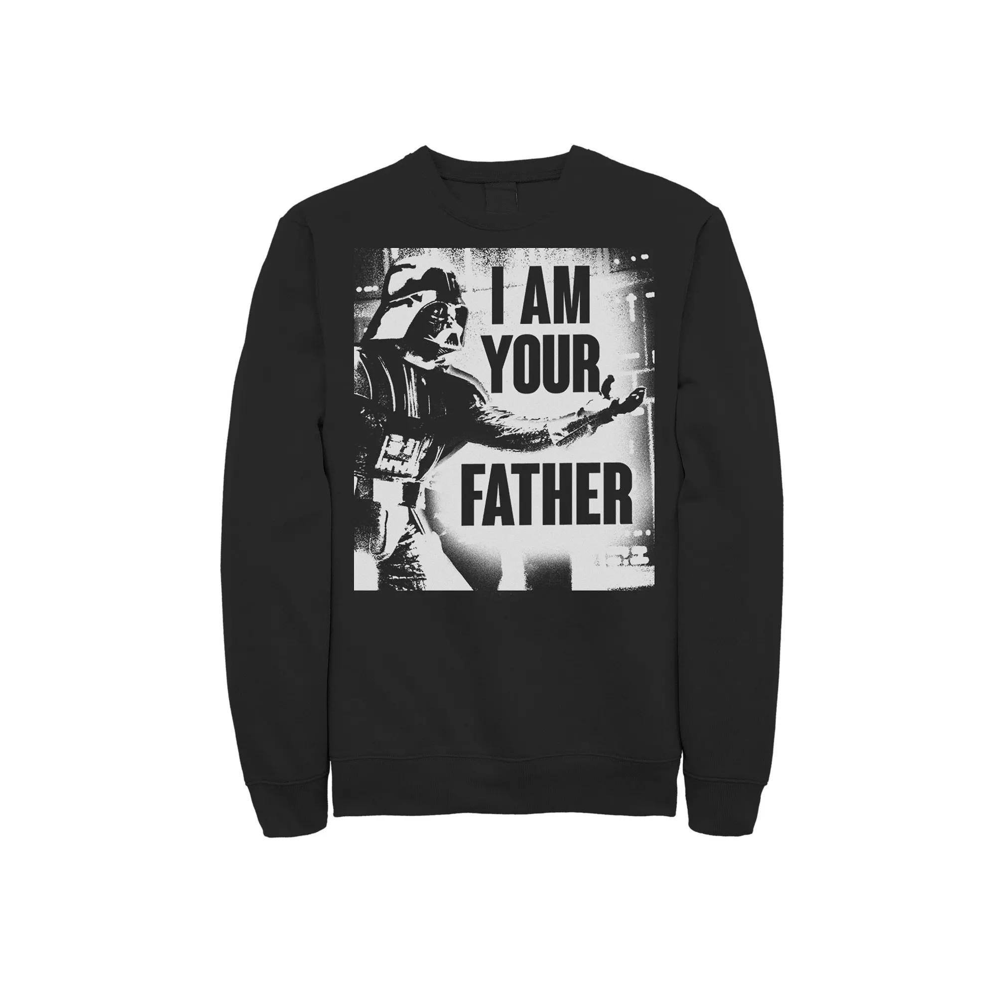 Men's Star Wars Darth Vader Your Father Dad Spray Paint Sweatshirt, Size: Small, Black Product Image