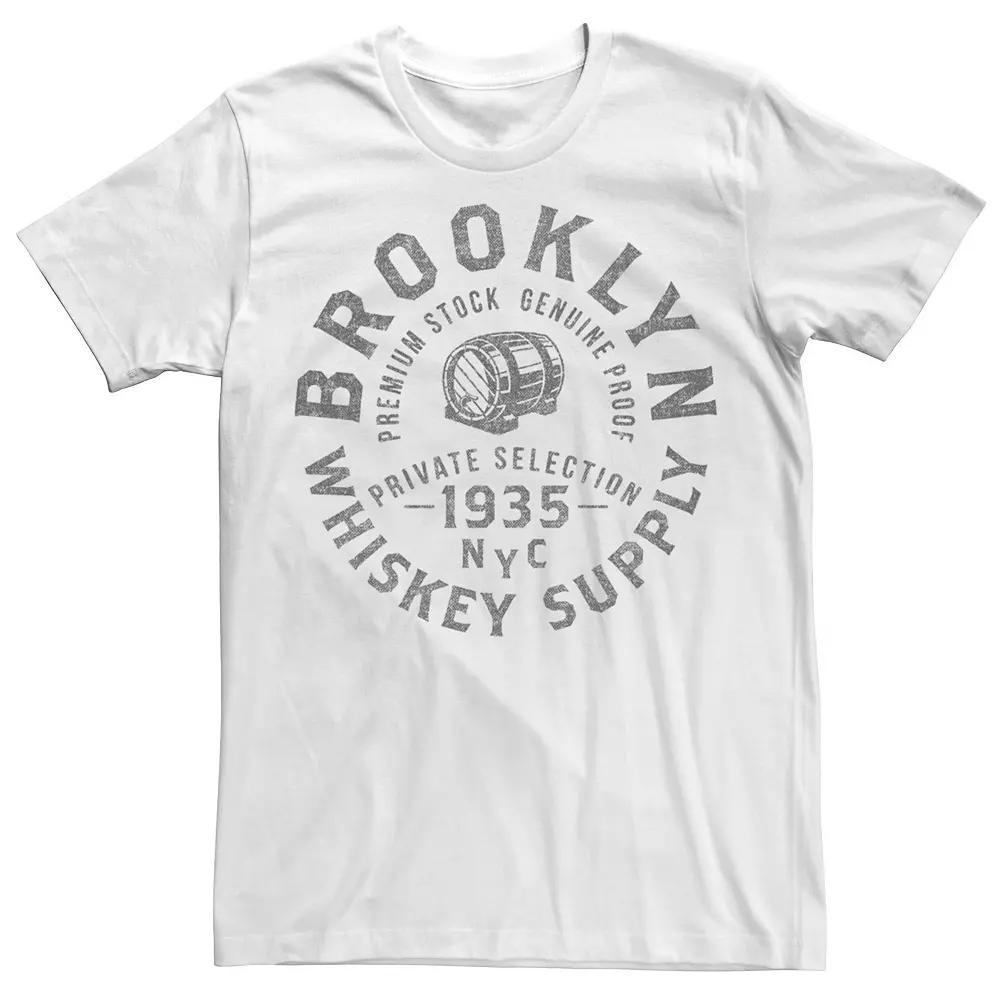 Men's Brooklyn Whiskey Supply Premium Stock Genuine Label Tee, Size: Small, White Product Image