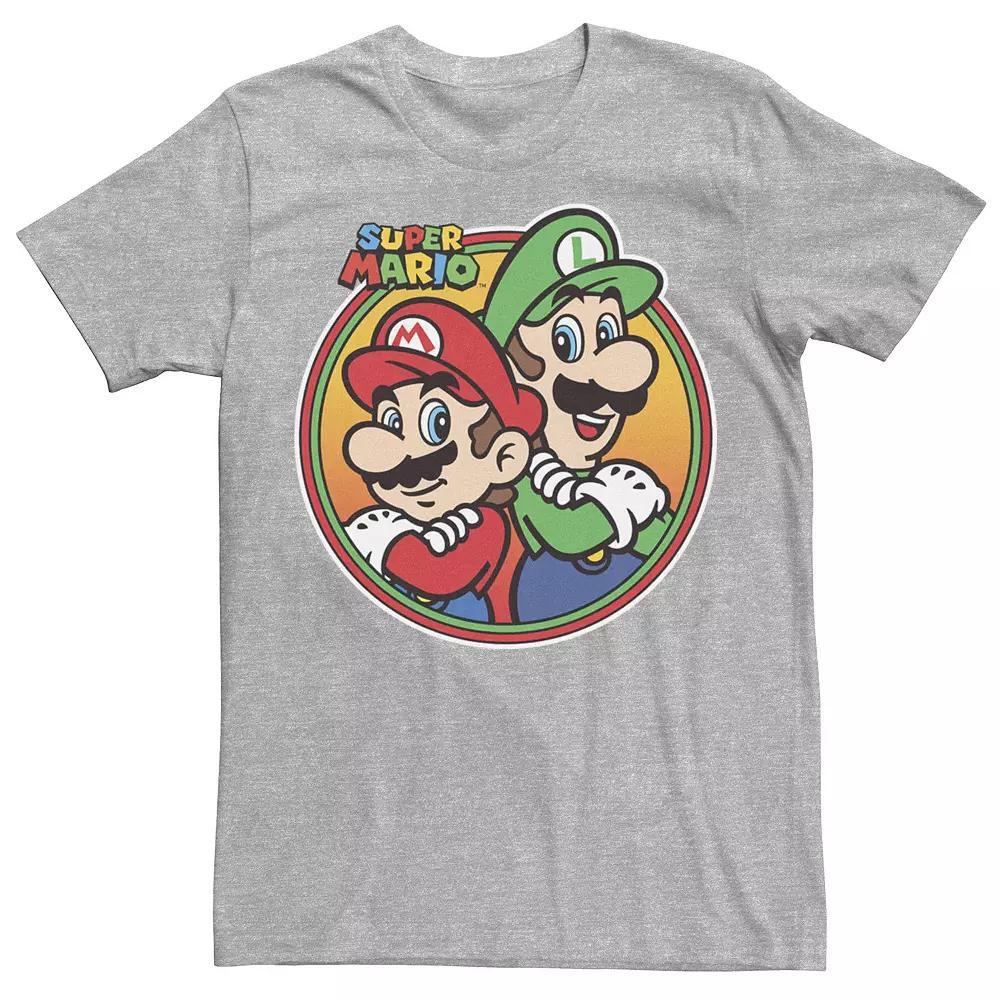 Men's Nintendo Super Mario & Luigi Brothers Circle Tee,  Product Image