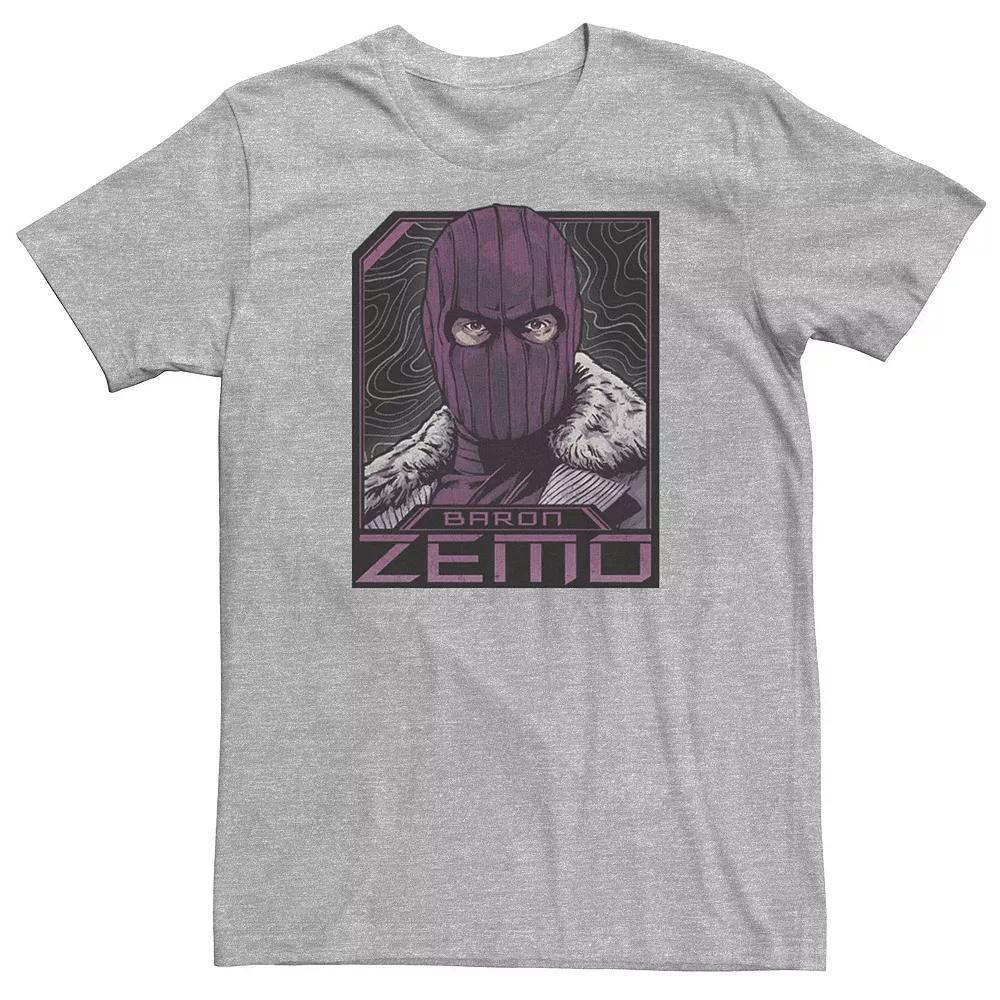 Big & Tall Marvel The Falcon And The Winter Soldier Baron Zemo Badge Tee, Men's, Size: XXL Tall, Athletic Grey Product Image