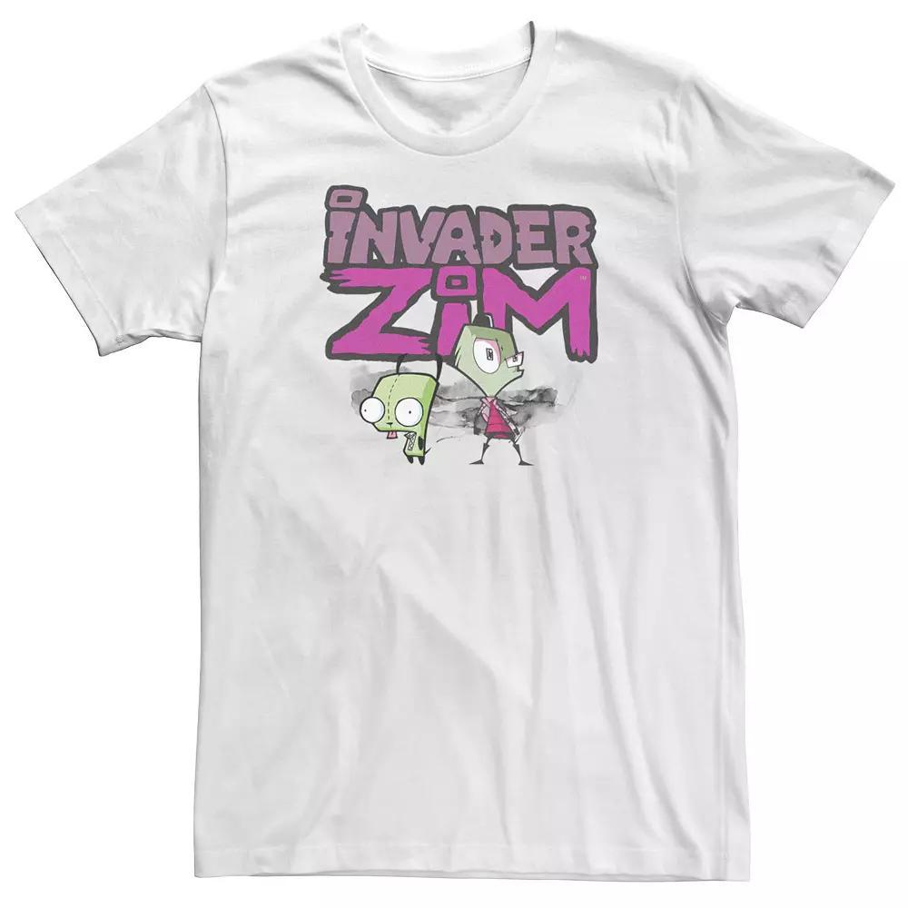 Big & Tall Nickelodeon Invader Zim And Gir Watercolor Portrait Logo Tee, Men's, Size: Large Tall, White Product Image